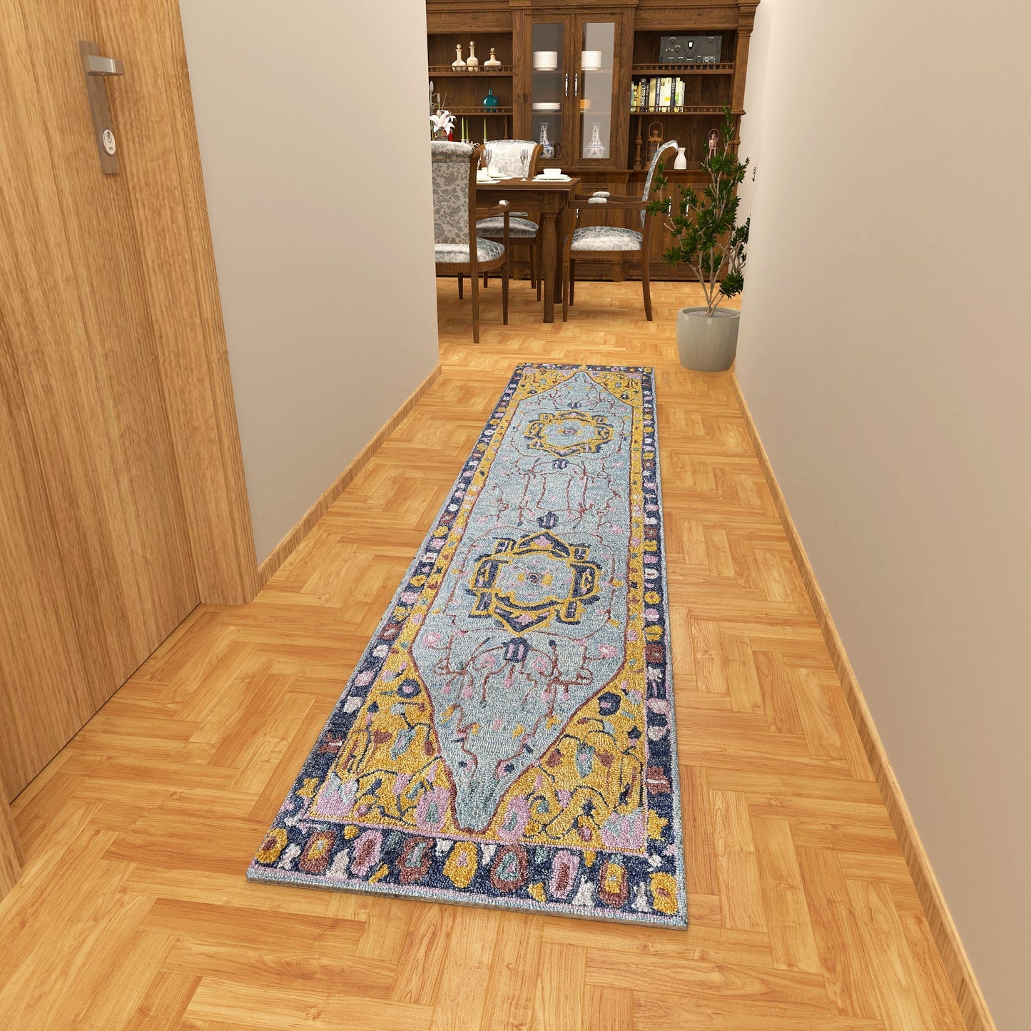 Premium Hand-Tufted Rug Made of 100% Wool - Royal Realm - 2x10 Feet