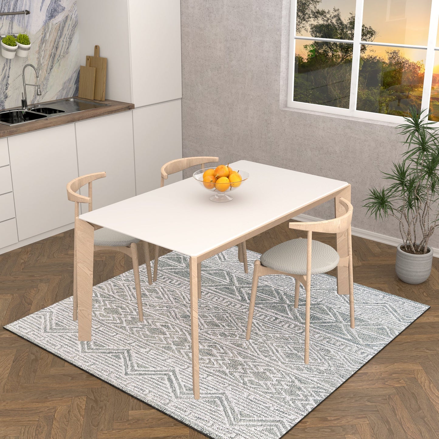 Premium Hand-Tufted Rug Made of 100% Wool - Still River Grey - 6x6 Feet