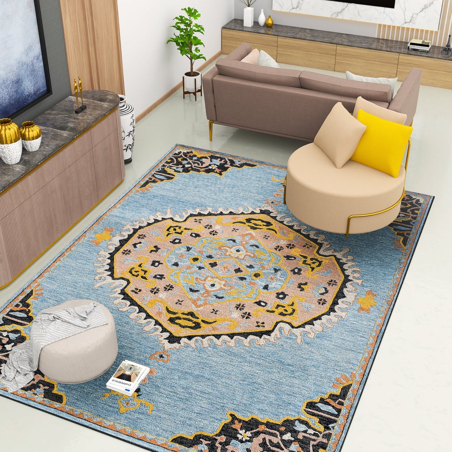 Premium Hand-Tufted Rug Made of 100% Wool - Shivanka - 8x10 Feet