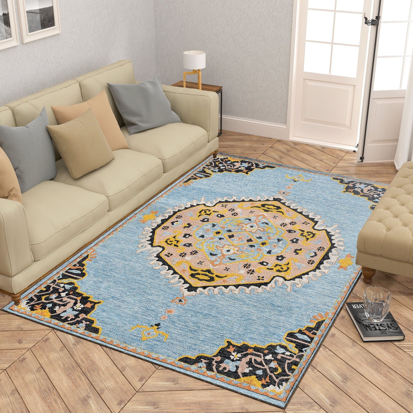 Premium Hand-Tufted Rug Made of 100% Wool - Shivanka - 5x8 Feet