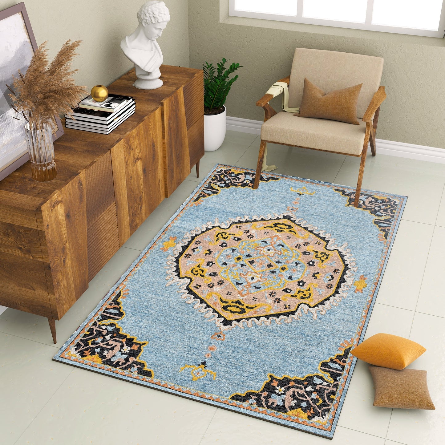 Premium Hand-Tufted Rug Made of 100% Wool - Shivanka - 5x8 Feet
