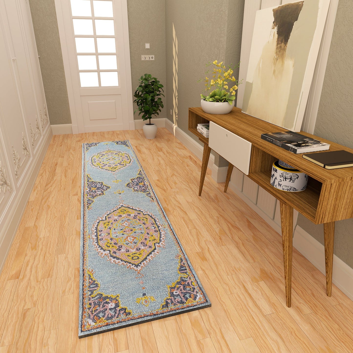 Premium Hand-Tufted Rug Made of 100% Wool - Shivanka - 2x10 Feet