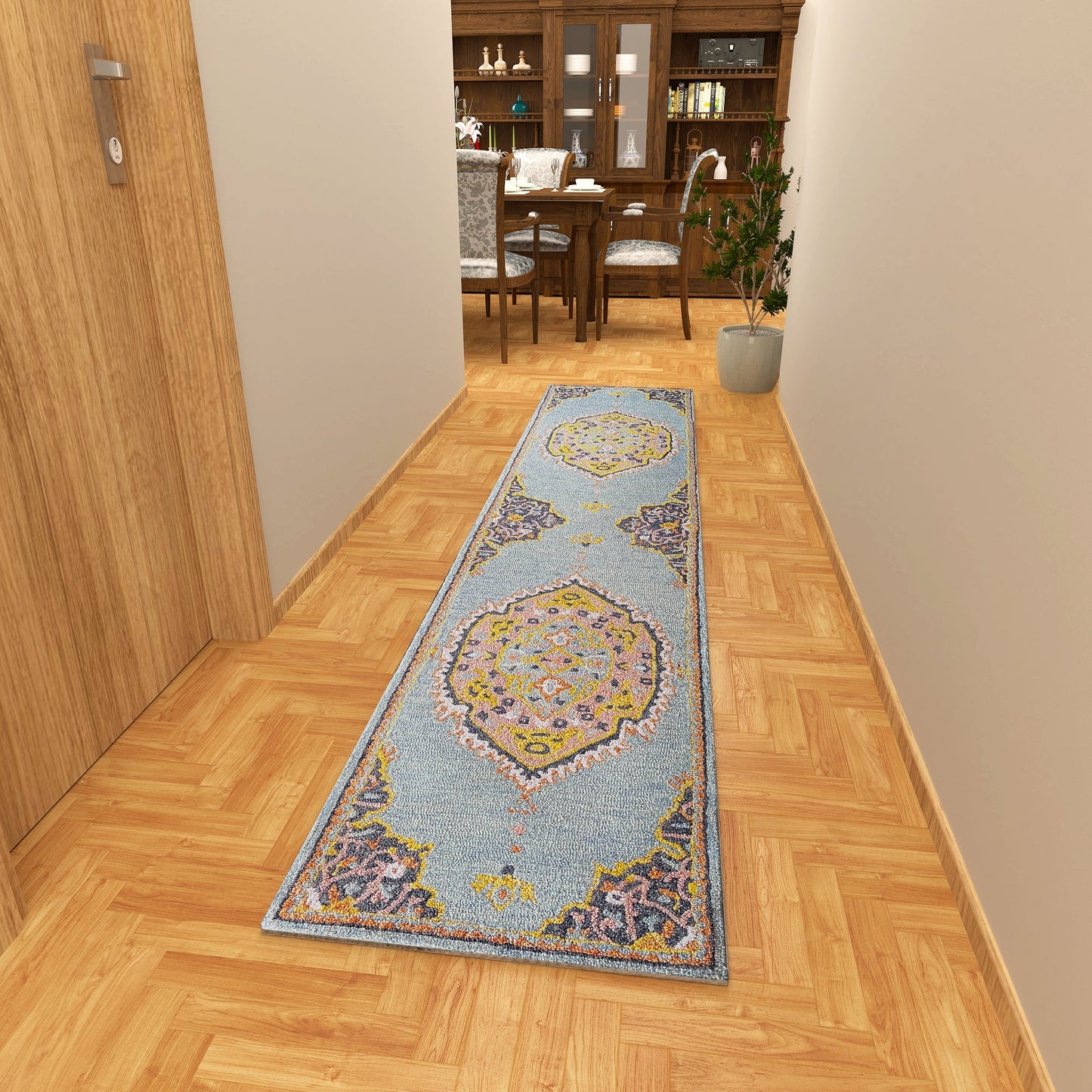 Premium Hand-Tufted Rug Made of 100% Wool - Shivanka - 2x10 Feet