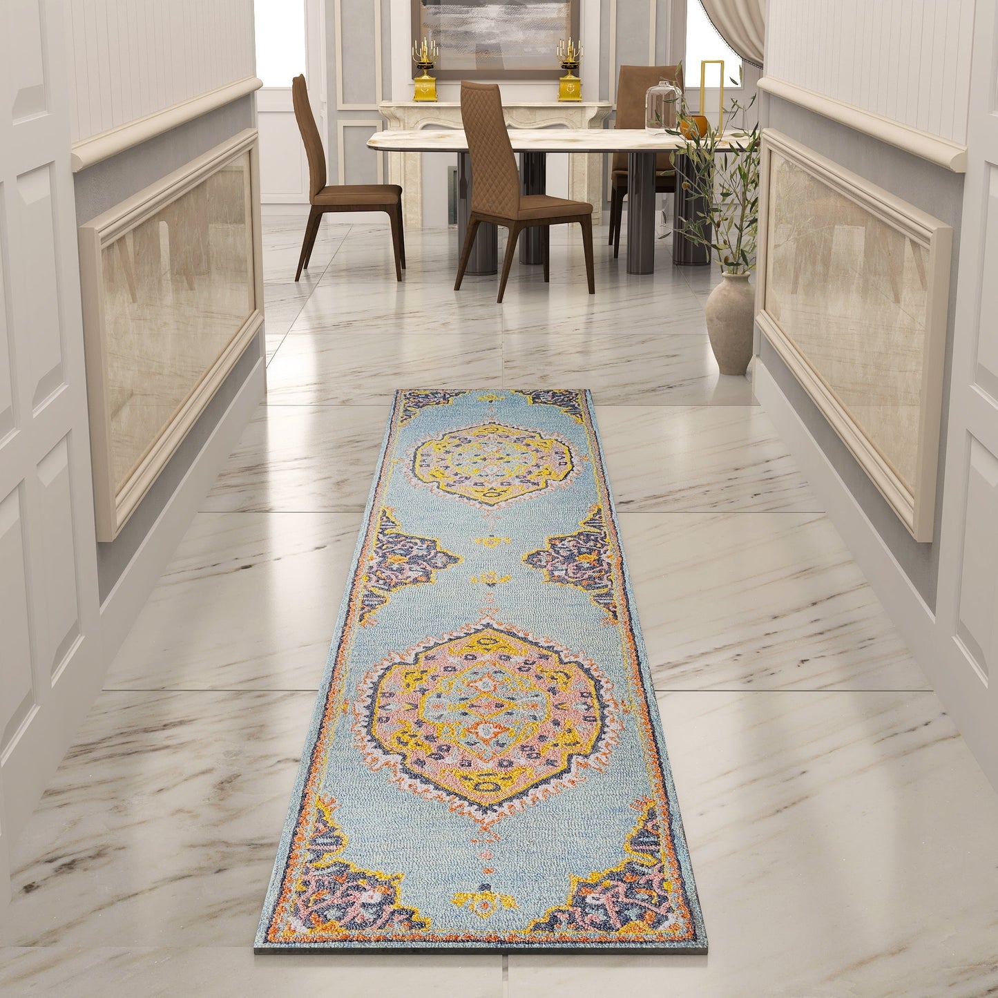 Premium Hand-Tufted Rug Made of 100% Wool - Shivanka - 2x10 Feet