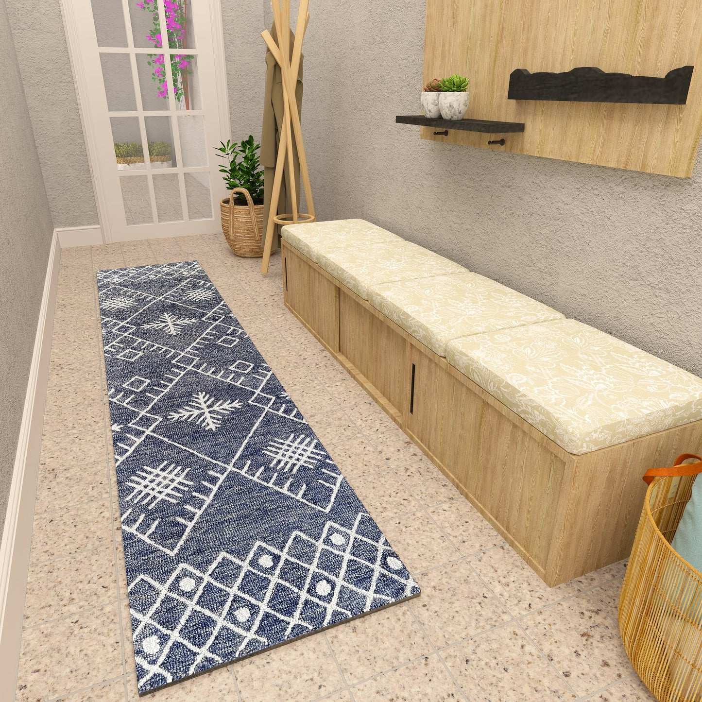 Premium Hand-Tufted Rug Made of 100% Wool - Snowfall - 2x6 Feet