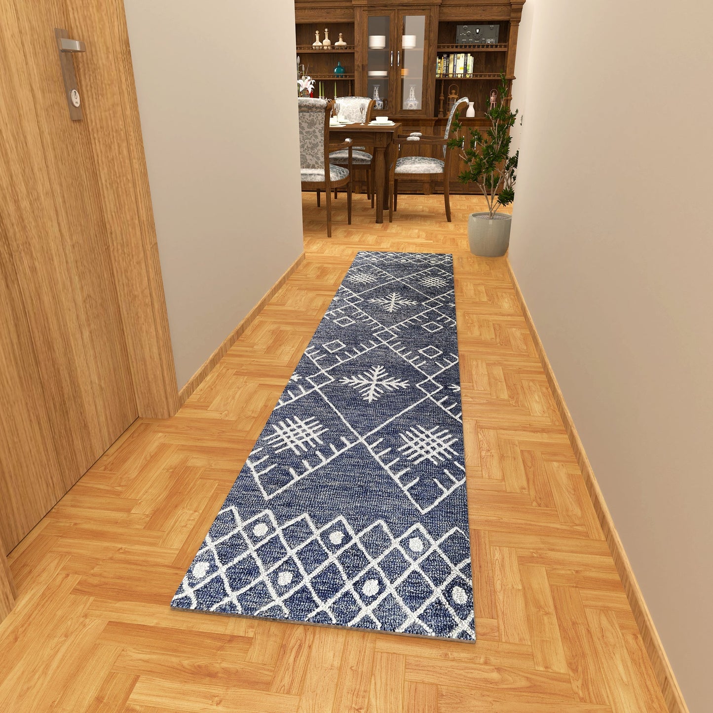 Premium Hand-Tufted Rug Made of 100% Wool - Snowfall - 2x6 Feet