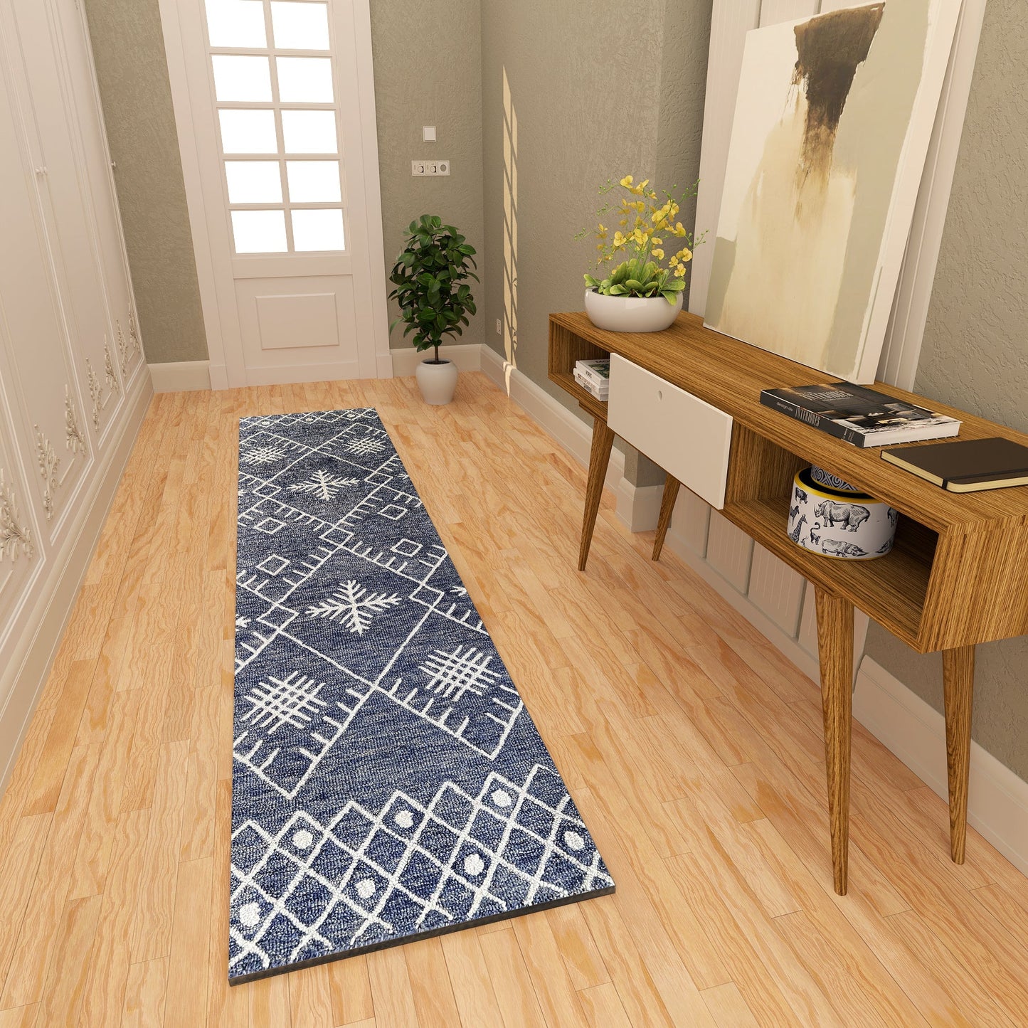 Premium Hand-Tufted Rug Made of 100% Wool - Snowfall - 2x6 Feet