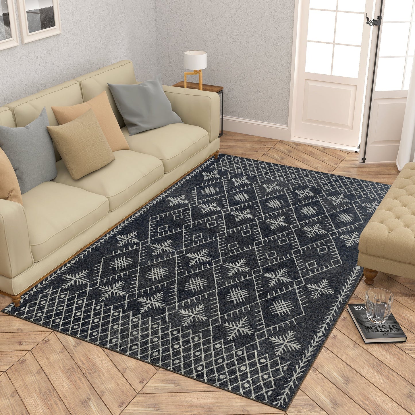 Premium Hand-Tufted Rug Made of 100% Wool - Snowfall - 6x9 Feet