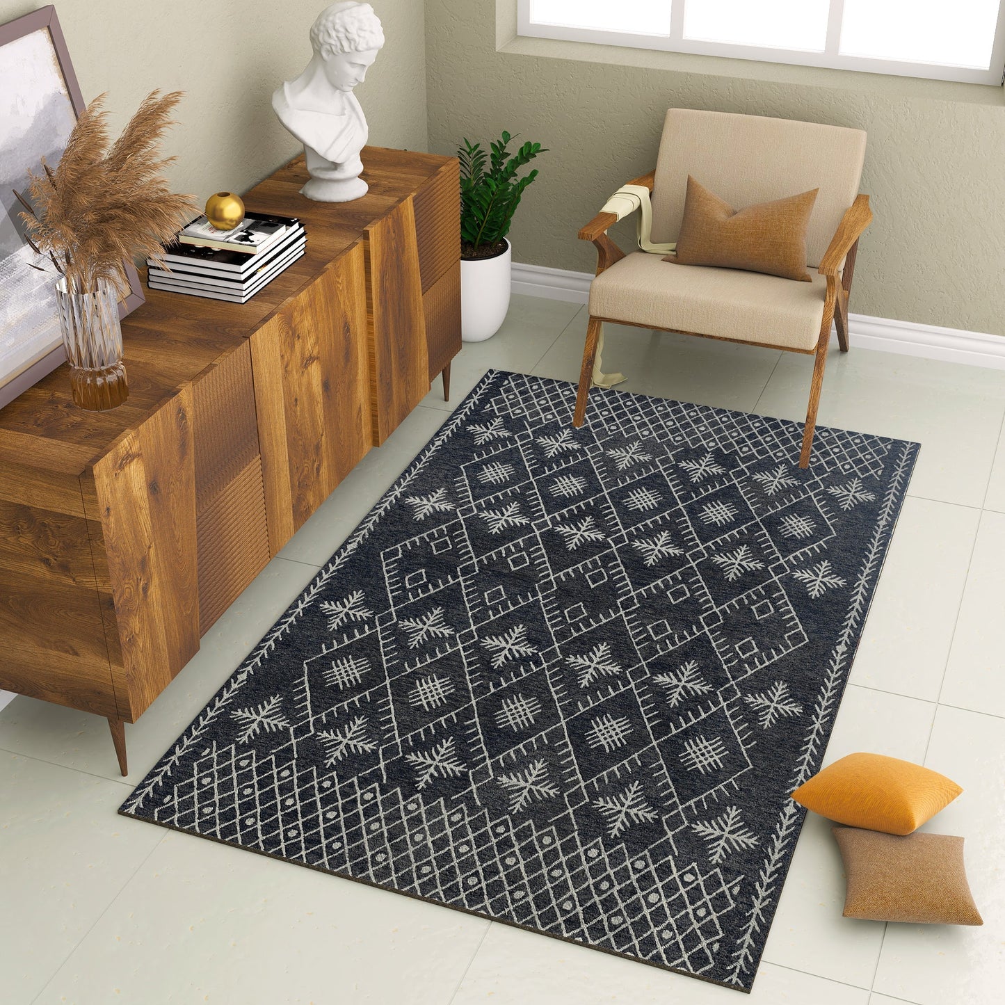 Premium Hand-Tufted Rug Made of 100% Wool - Snowfall - 6x9 Feet