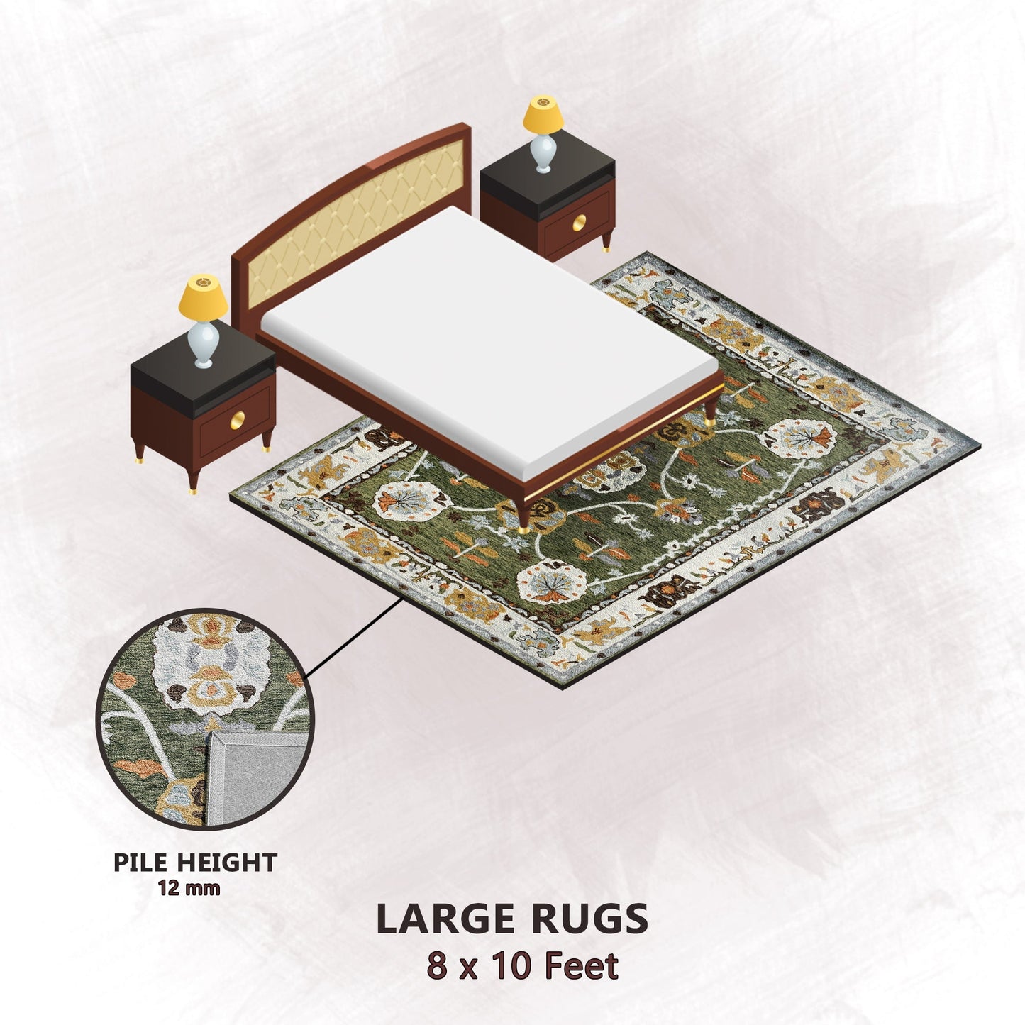 Premium Hand-Tufted Rug Made of 100% Wool - Spring Atlas - 8x10 Feet