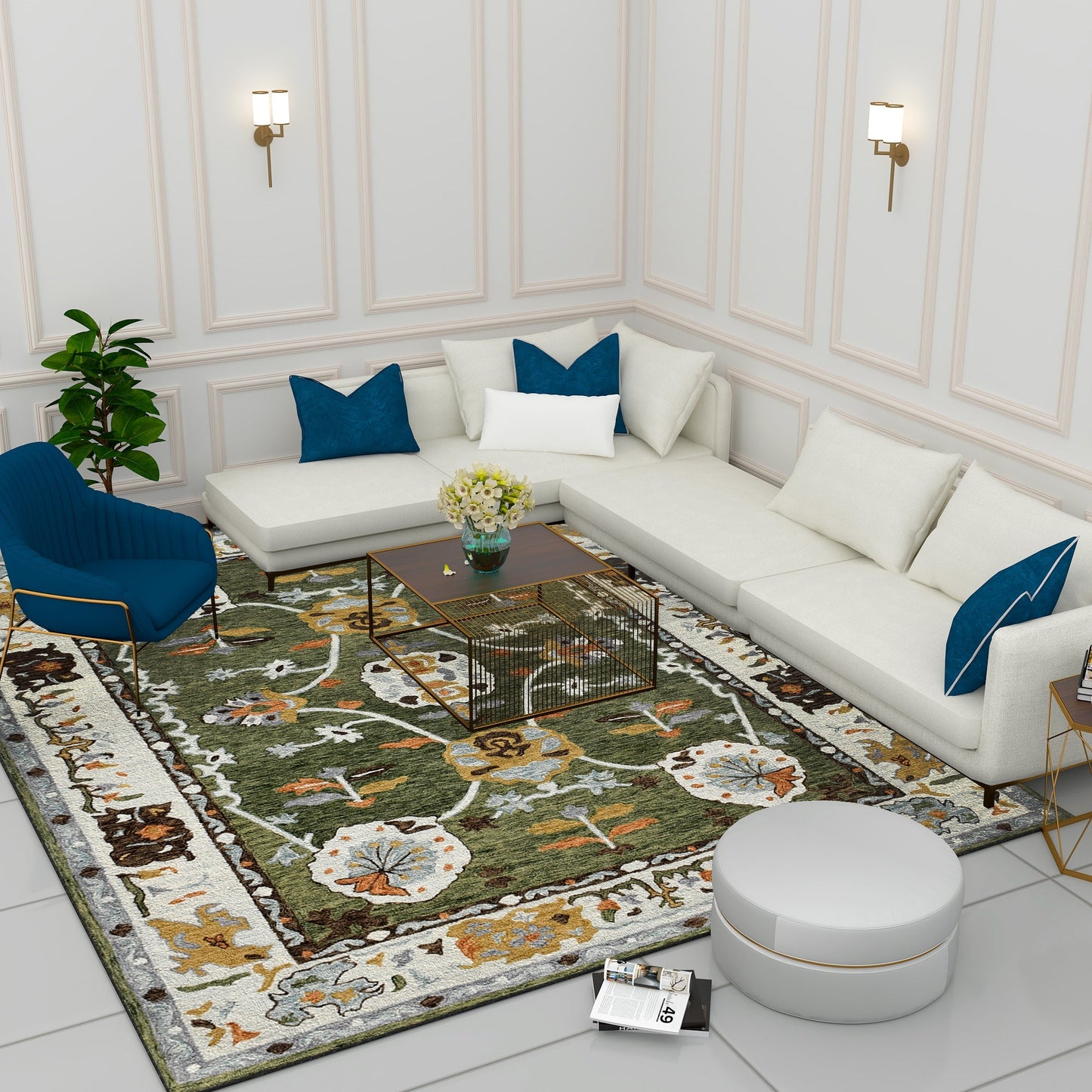 Premium Hand-Tufted Rug Made of 100% Wool - Spring Atlas - 8x10 Feet