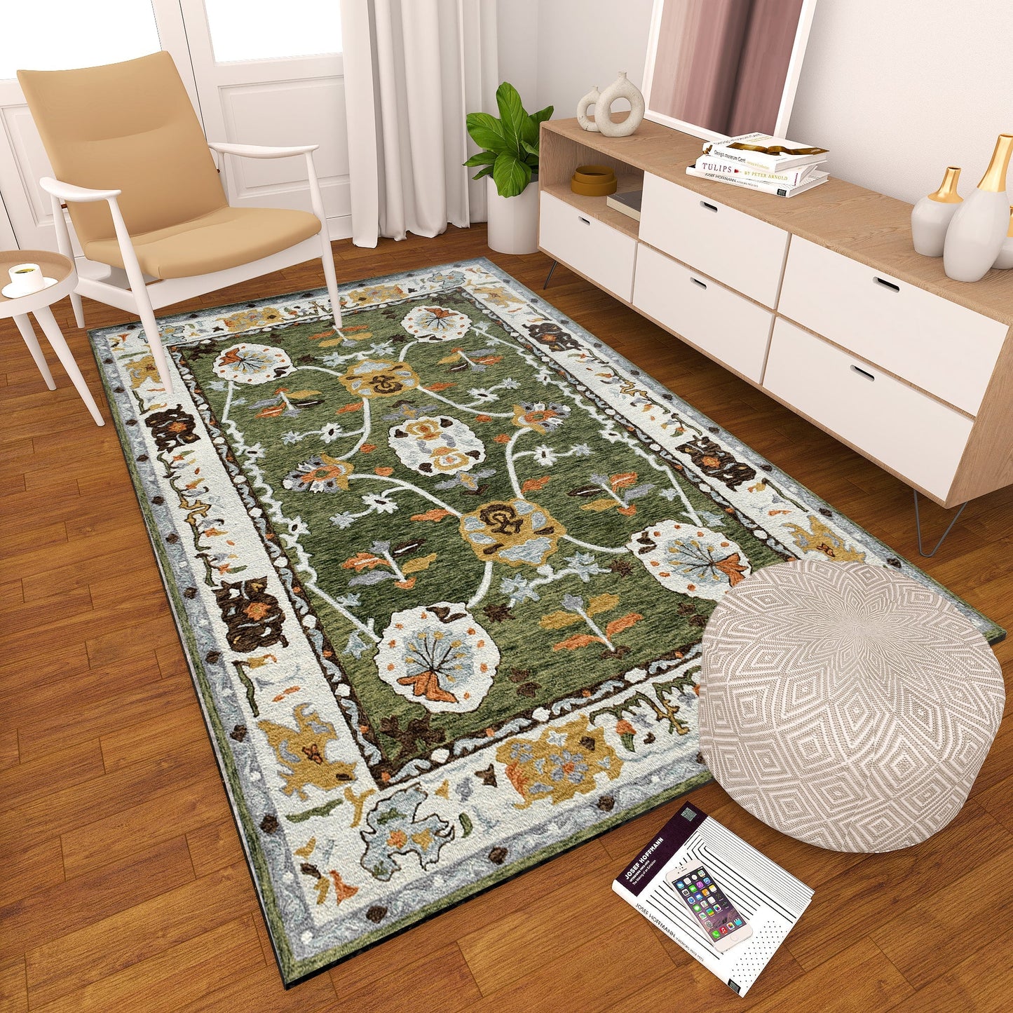 Premium Hand-Tufted Rug Made of 100% Wool - Spring Atlas - 3x5 Feet