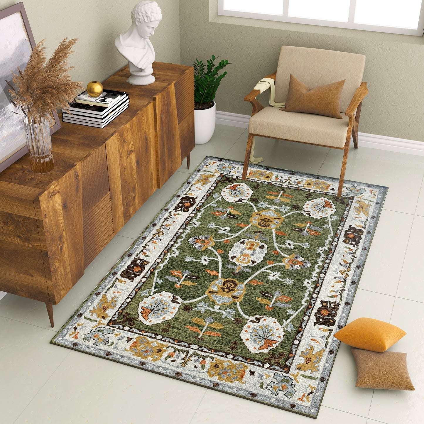 Premium Hand-Tufted Rug Made of 100% Wool - Spring Atlas - 3x5 Feet