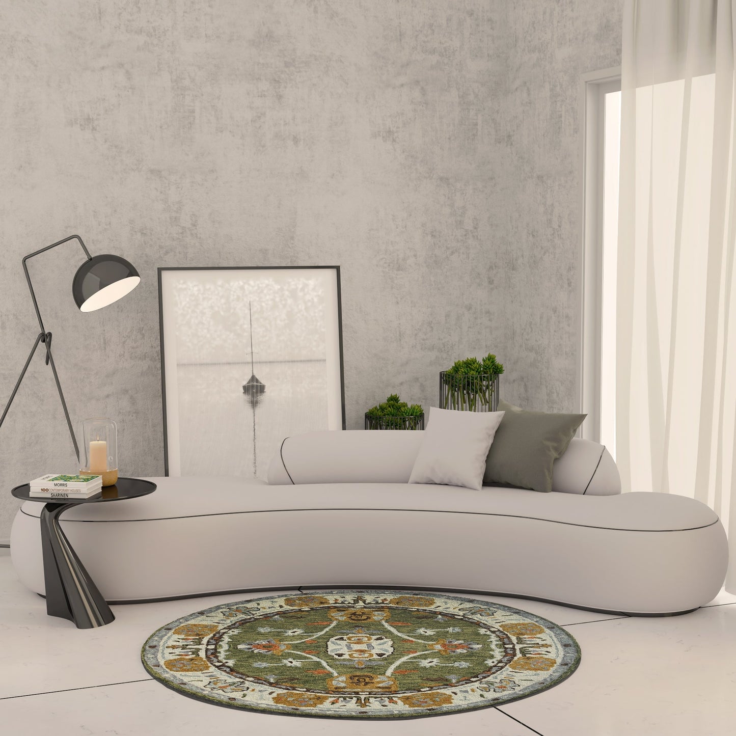 Premium Hand-Tufted Rug Made of 100% Wool - Spring Atlas - 5x5 Feet