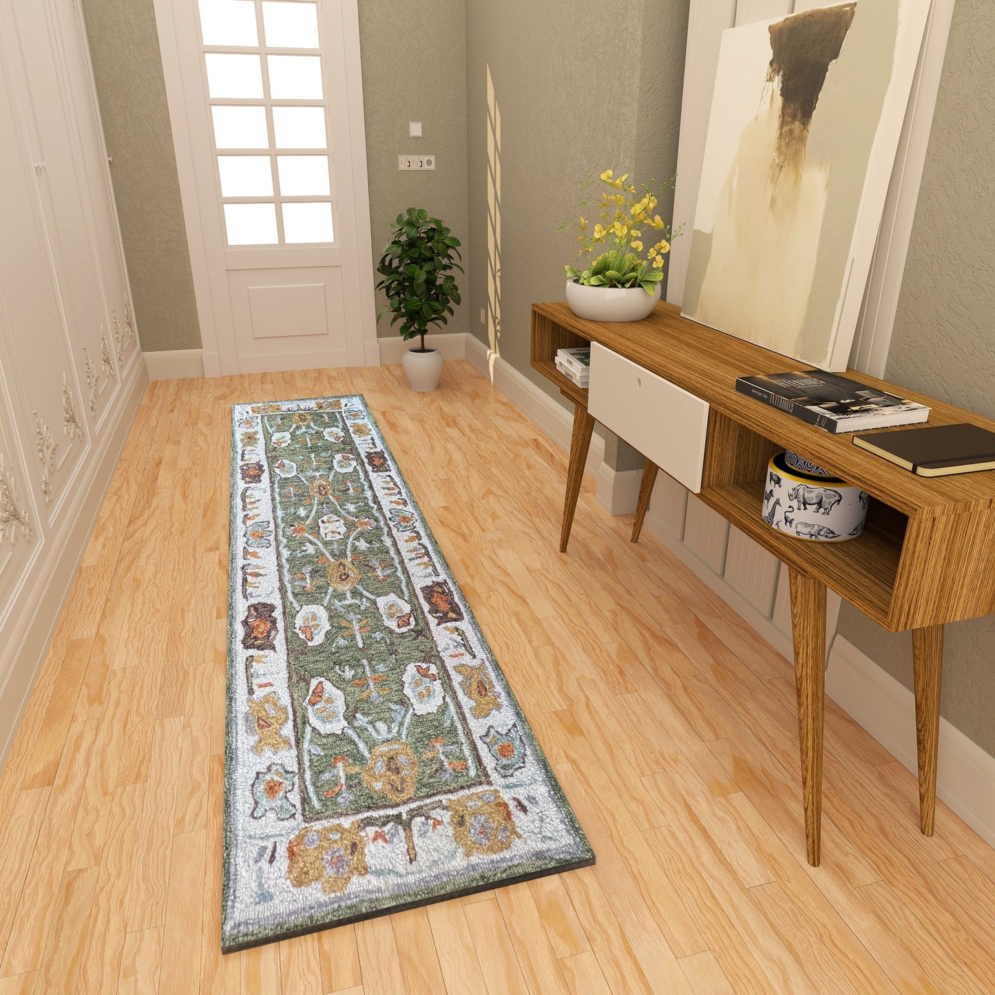 Premium Hand-Tufted Rug Made of 100% Wool - Spring Atlas - 2x6 Feet