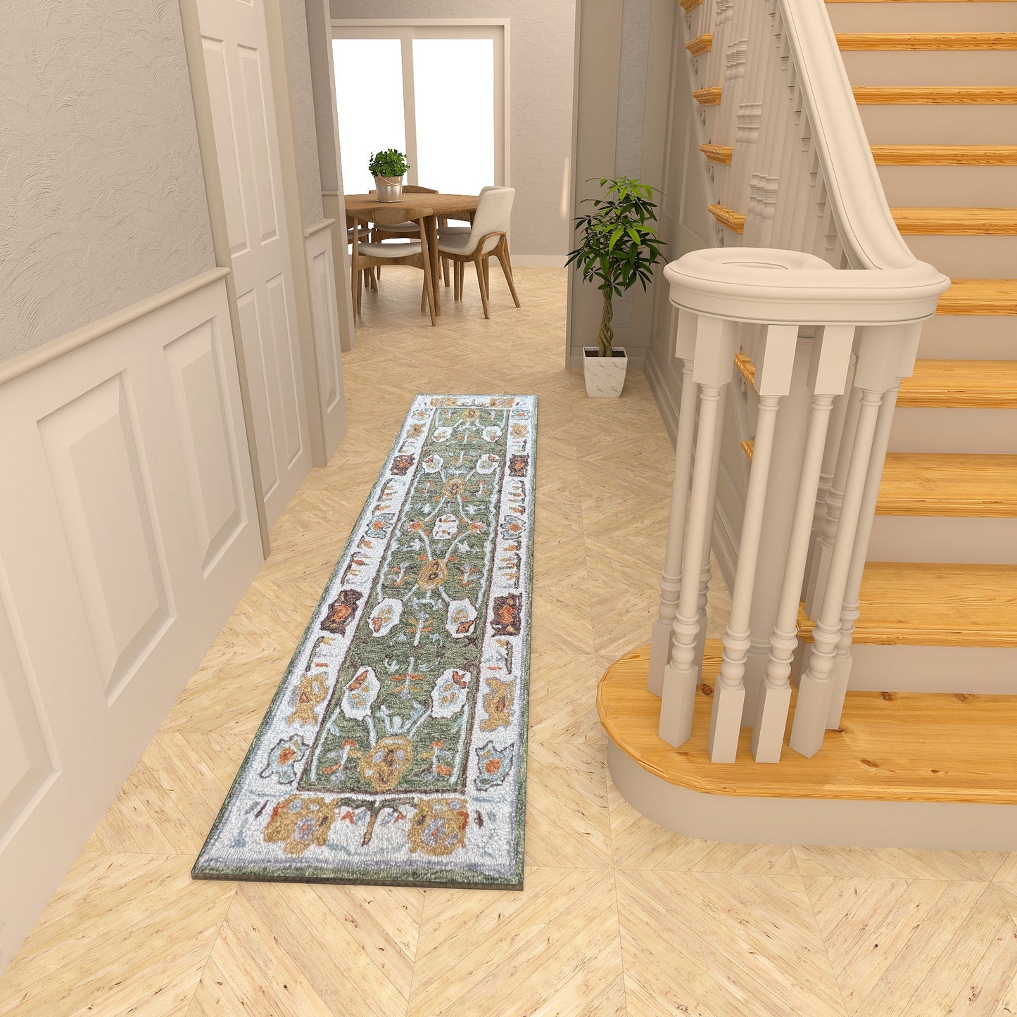 Premium Hand-Tufted Rug Made of 100% Wool - Spring Atlas - 2x8 Feet