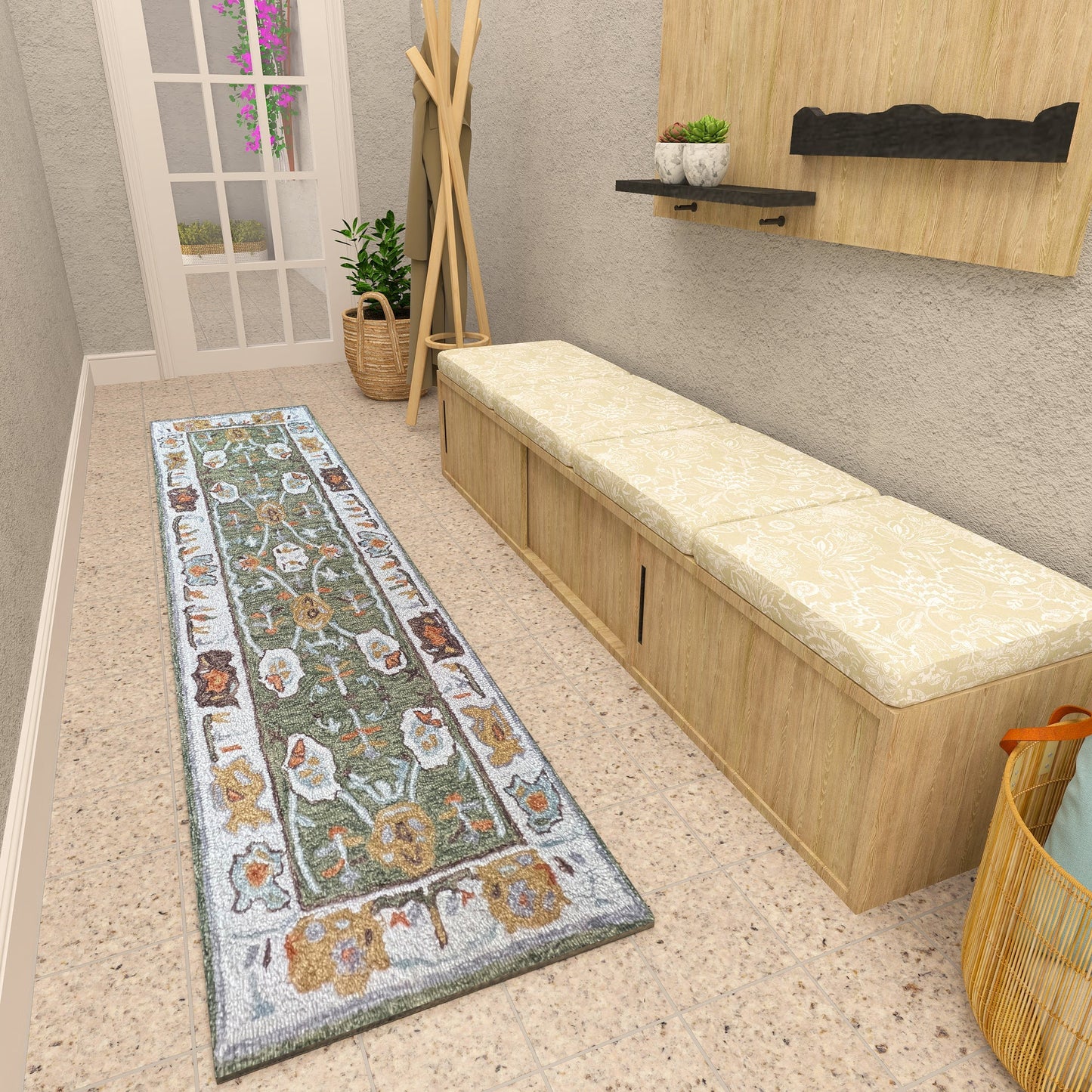 Premium Hand-Tufted Rug Made of 100% Wool - Spring Atlas - 2x6 Feet