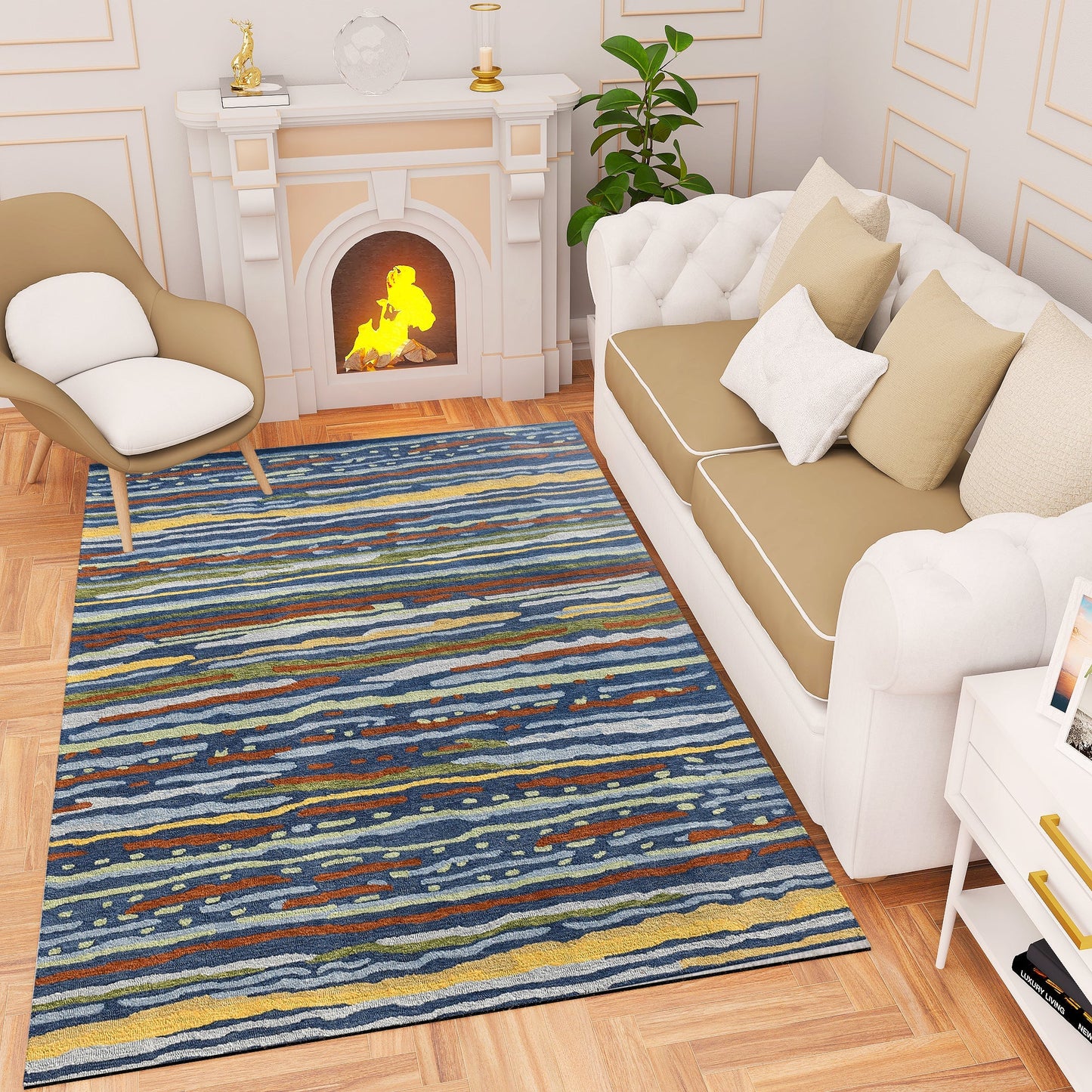 Premium Hand-Tufted Rug Made of 100% Wool - Spring Coast - 4x6 Feet