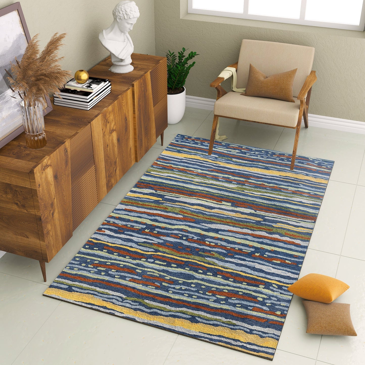 Premium Hand-Tufted Rug Made of 100% Wool - Spring Coast - 4x6 Feet