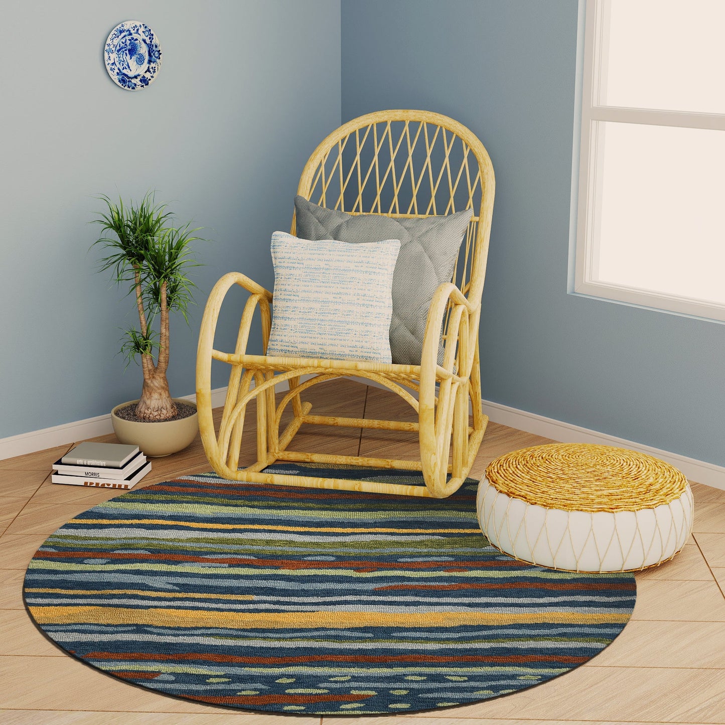 Premium Hand-Tufted Rug Made of 100% Wool - Spring Coast - 5x5 Feet