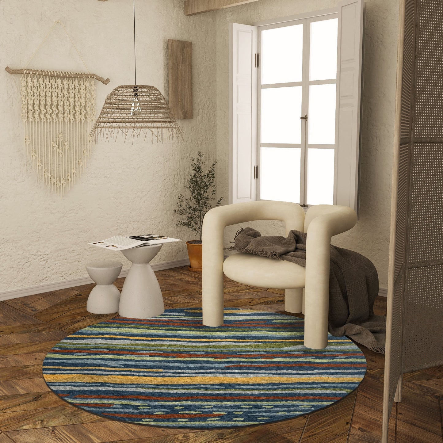 Premium Hand-Tufted Rug Made of 100% Wool - Spring Coast - 5x5 Feet