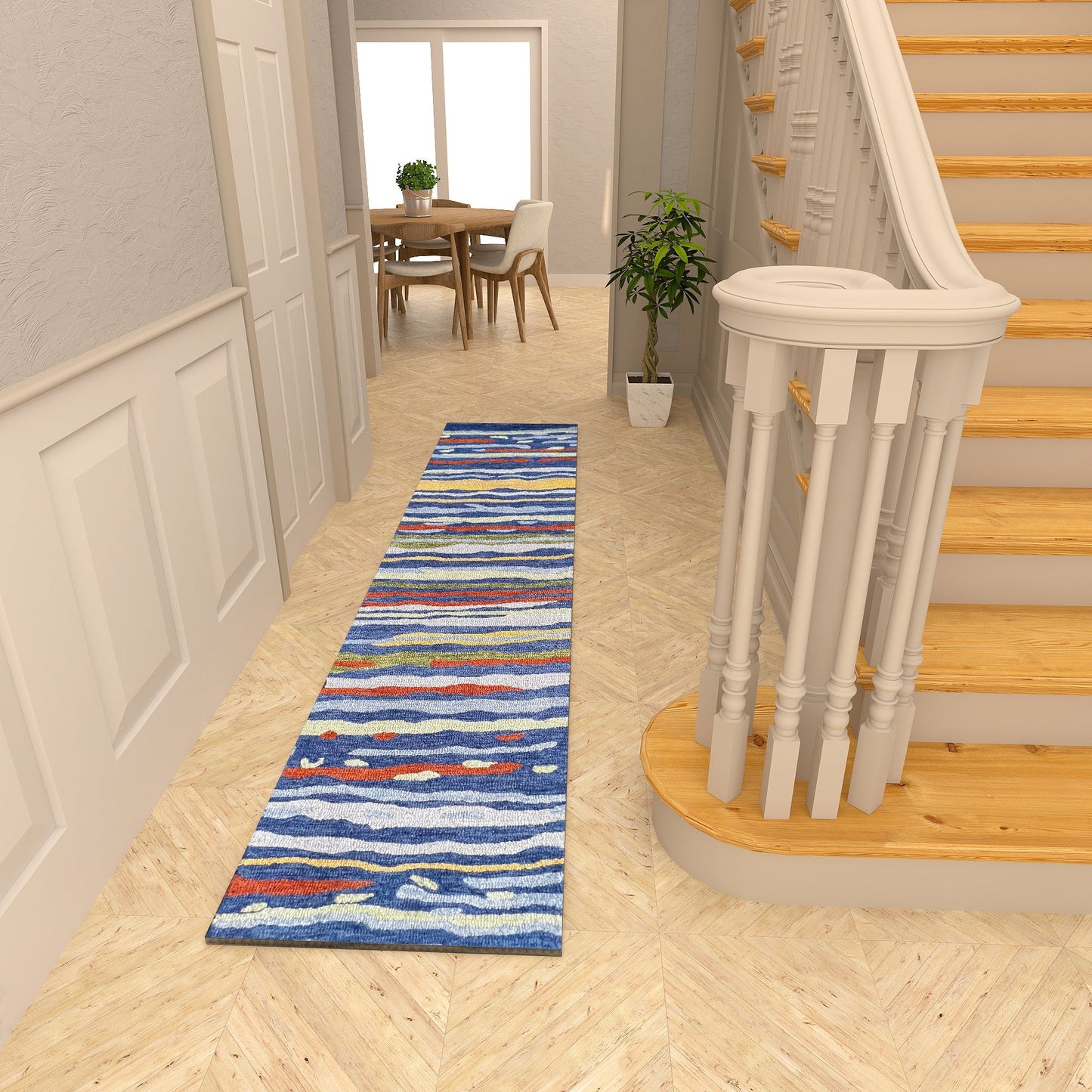 Premium Hand-Tufted Rug Made of 100% Wool - Spring Coast - 2x8 Feet