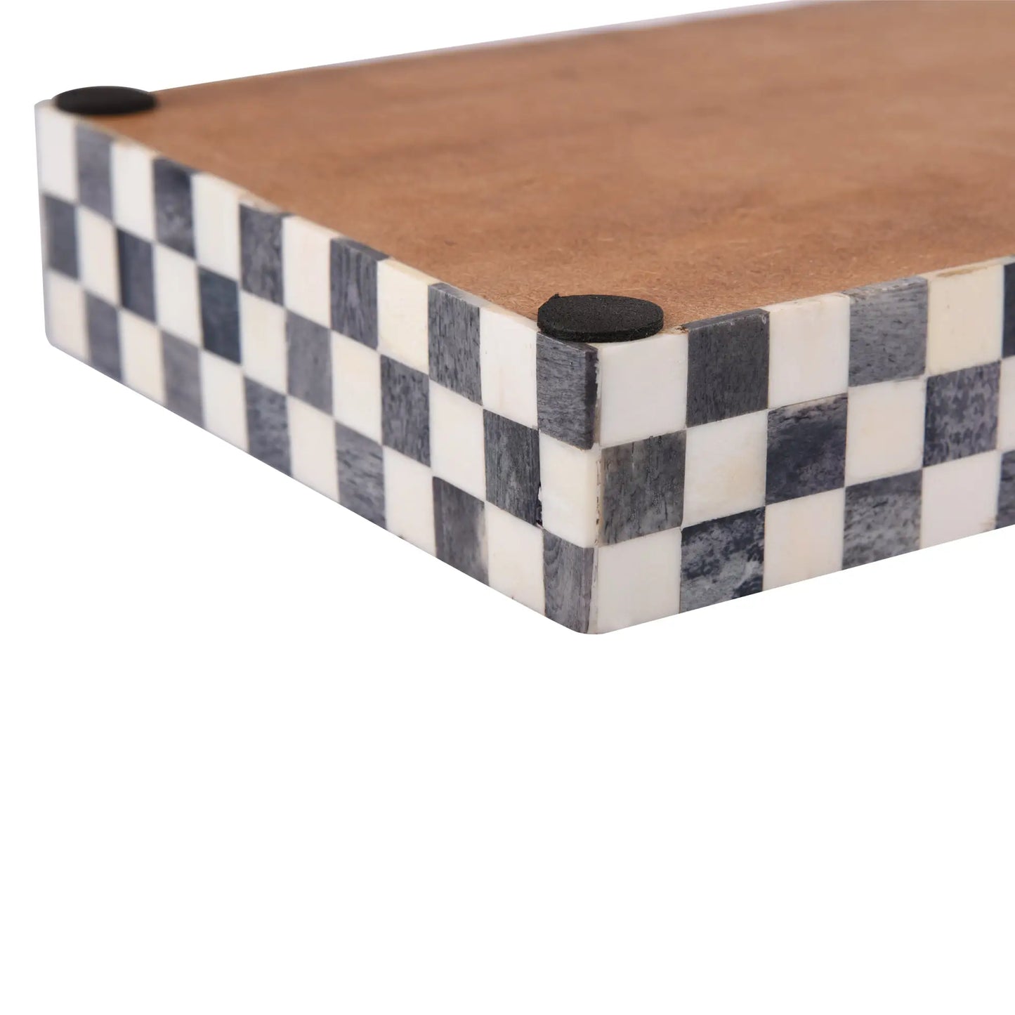 Countertop and Vanity Tray - Parlour Checkered Black & White 10x6 inches