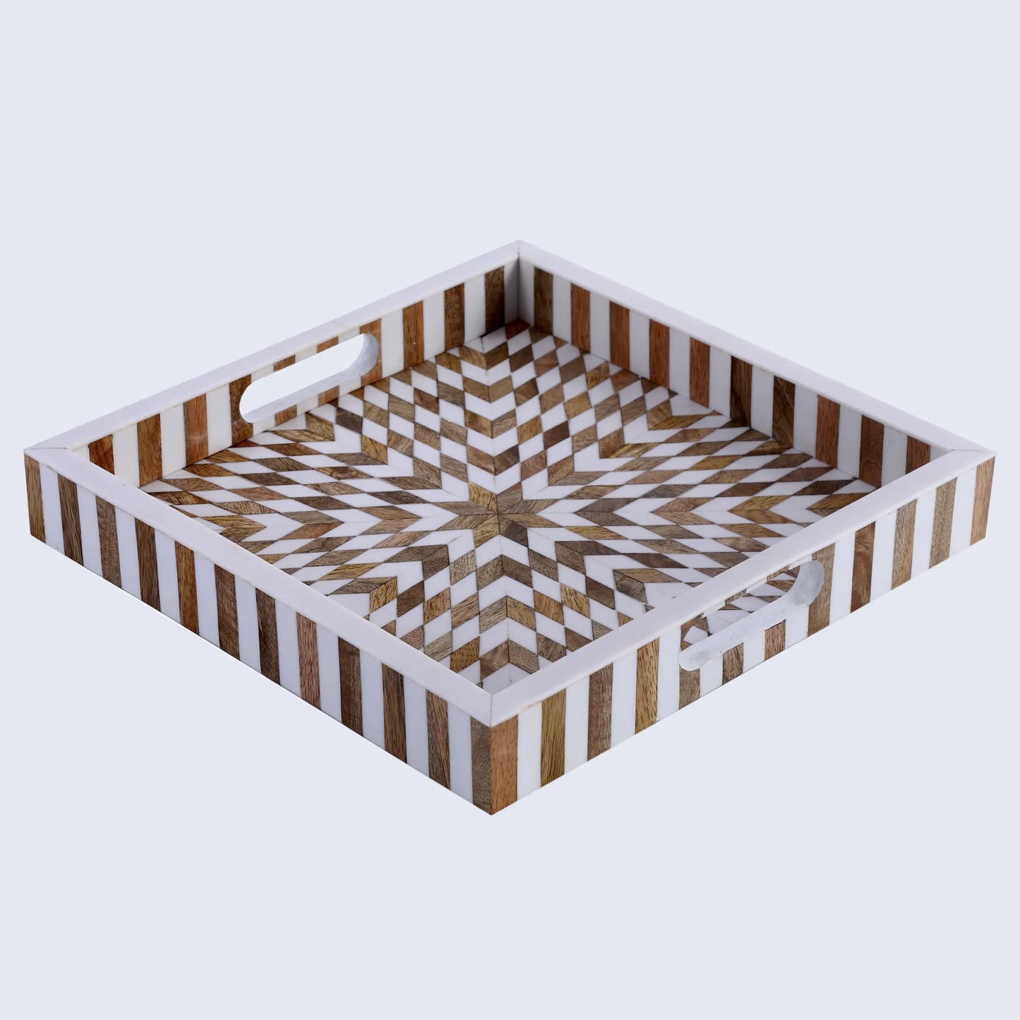 Decorative Trays Estrella Vida Pattern Resin Inlay Collection in 12x12