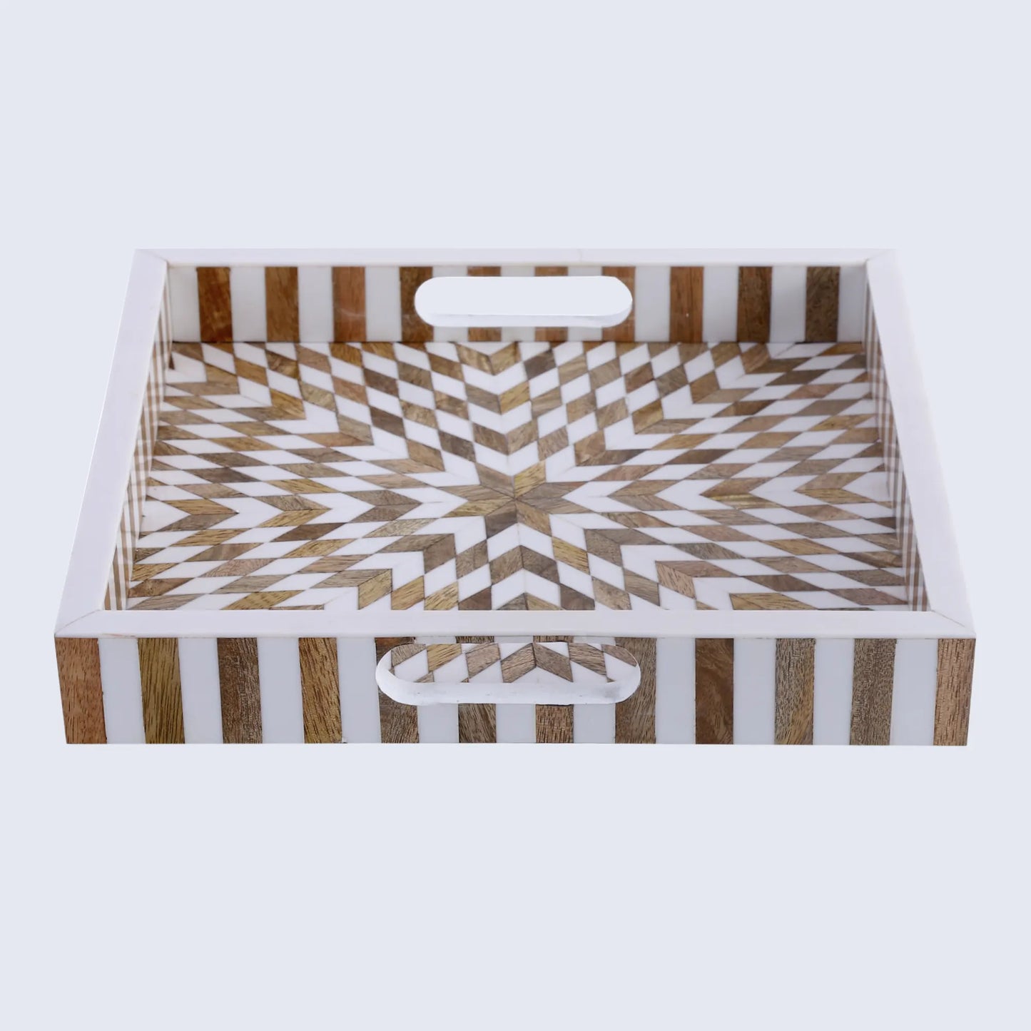 Decorative Trays Estrella Vida Pattern Resin Inlay Collection in 12x12