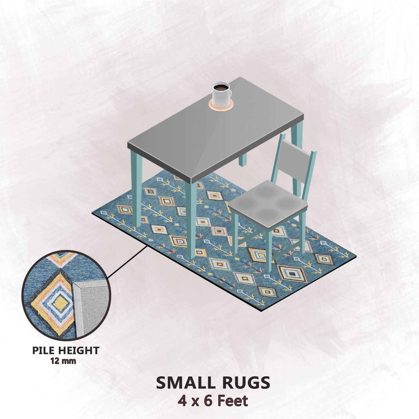 Premium Hand-Tufted Rug Made of 100% Wool - Tundra - 4x6 Feet