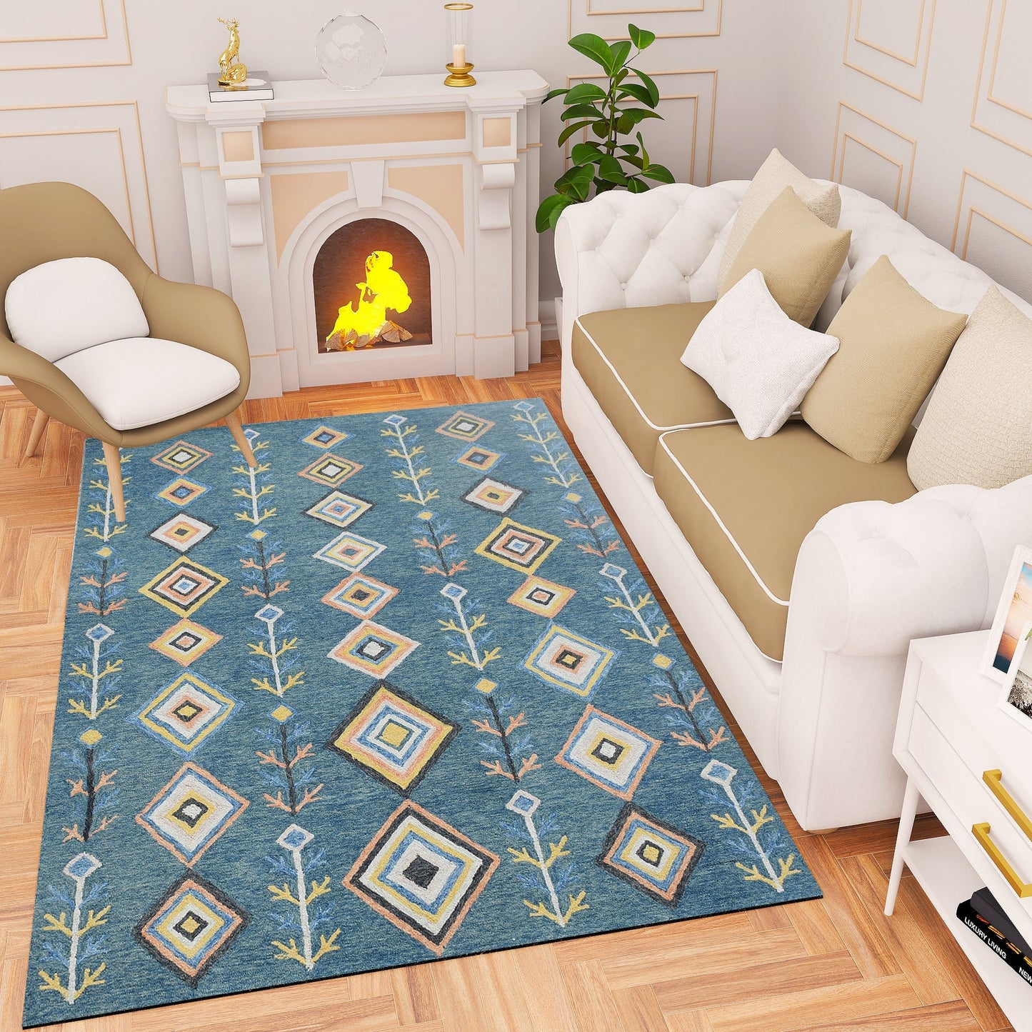 Premium Hand-Tufted Rug Made of 100% Wool - Tundra - 3x5 Feet