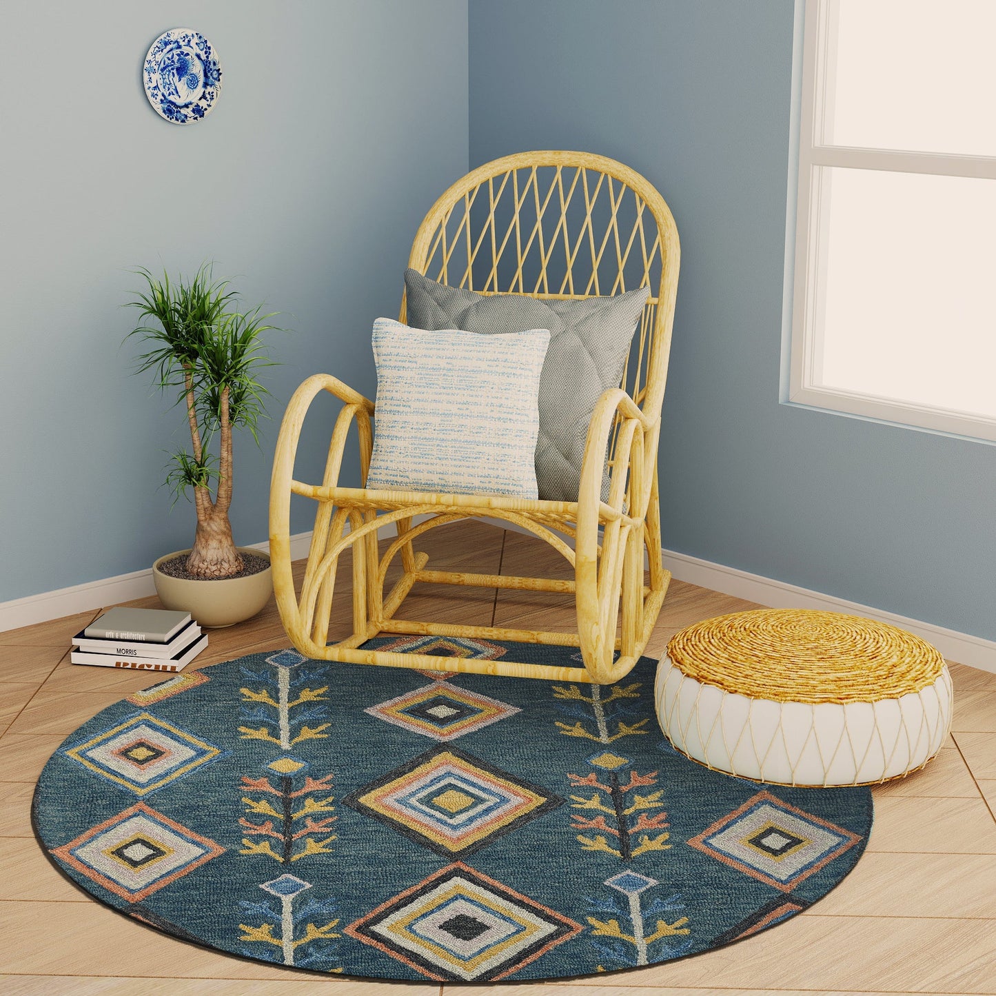 Premium Hand-Tufted Rug Made of 100% Wool - Tundra - 5x5 Feet