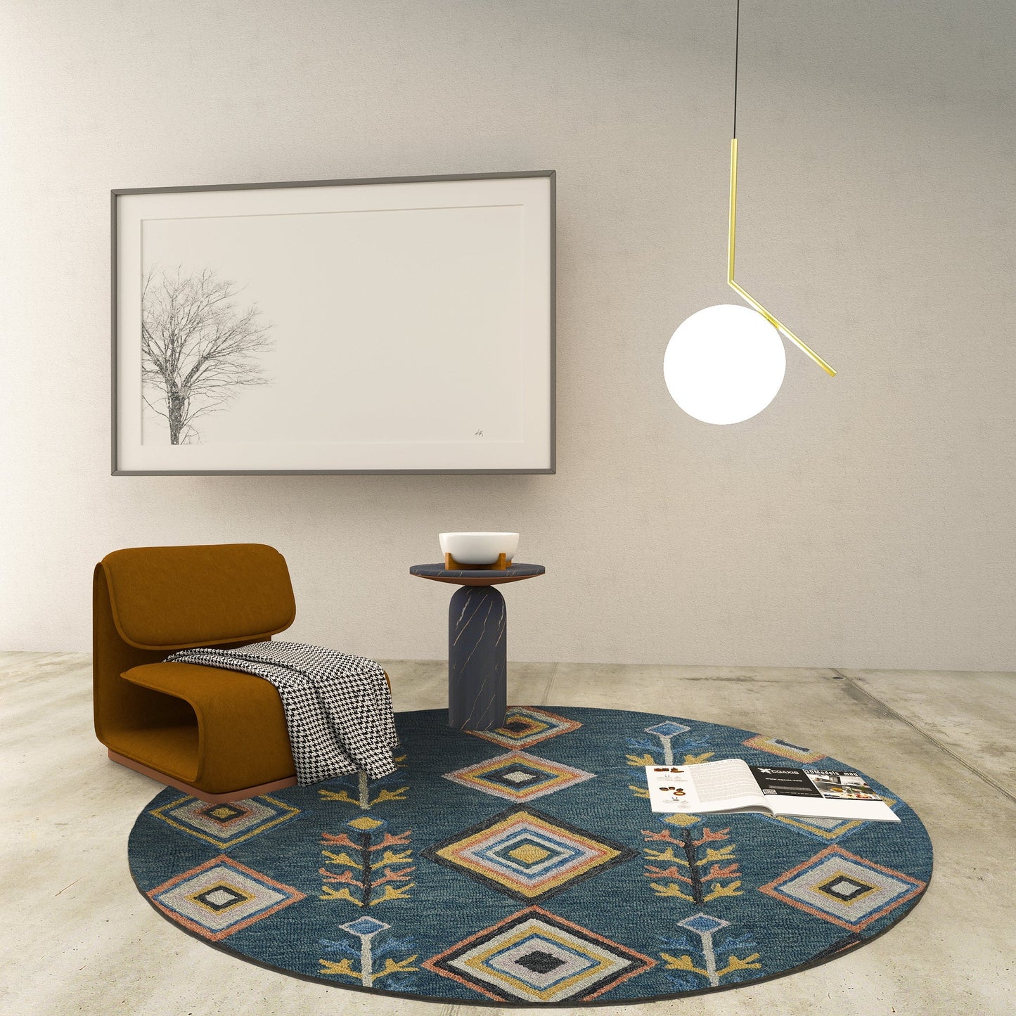 Premium Hand-Tufted Rug Made of 100% Wool - Tundra - 5x5 Feet