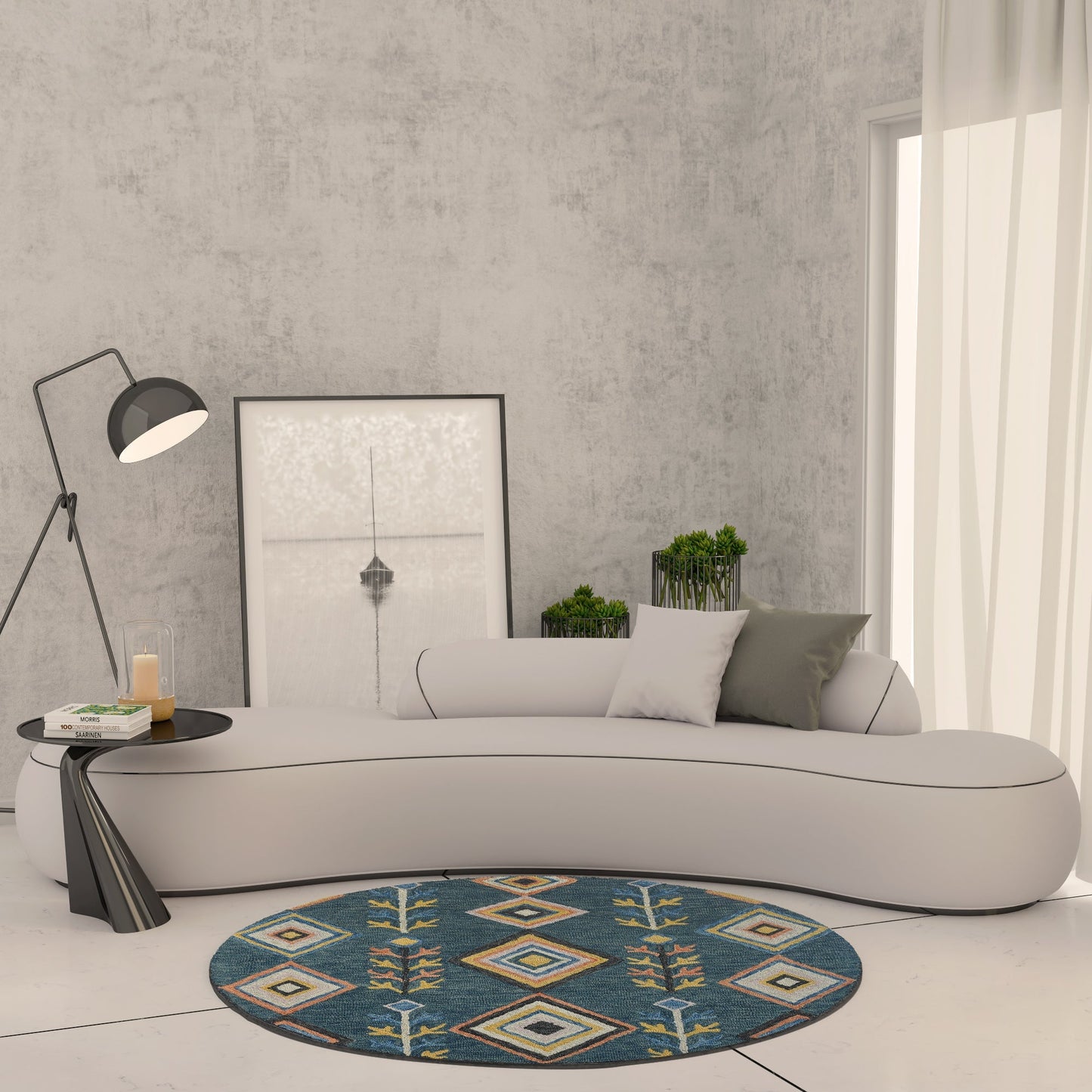 Premium Hand-Tufted Rug Made of 100% Wool - Tundra - 5x5 Feet