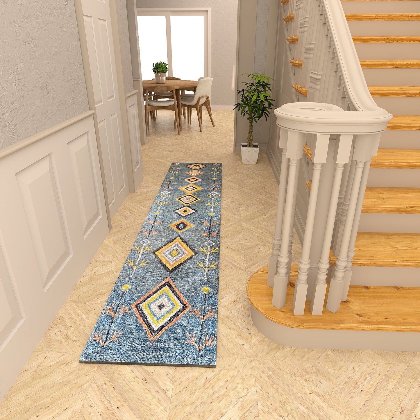Premium Hand-Tufted Rug Made of 100% Wool - Tundra - 2x8 Feet