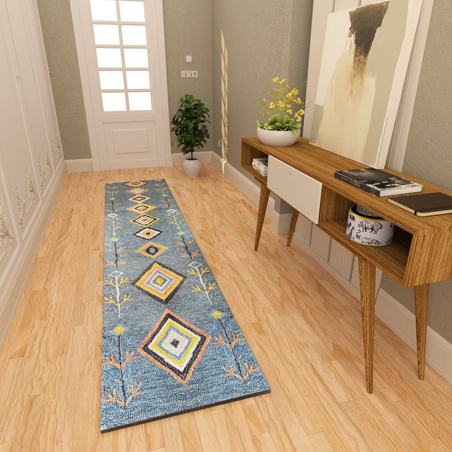 Premium Hand-Tufted Rug Made of 100% Wool - Tundra - 2x8 Feet