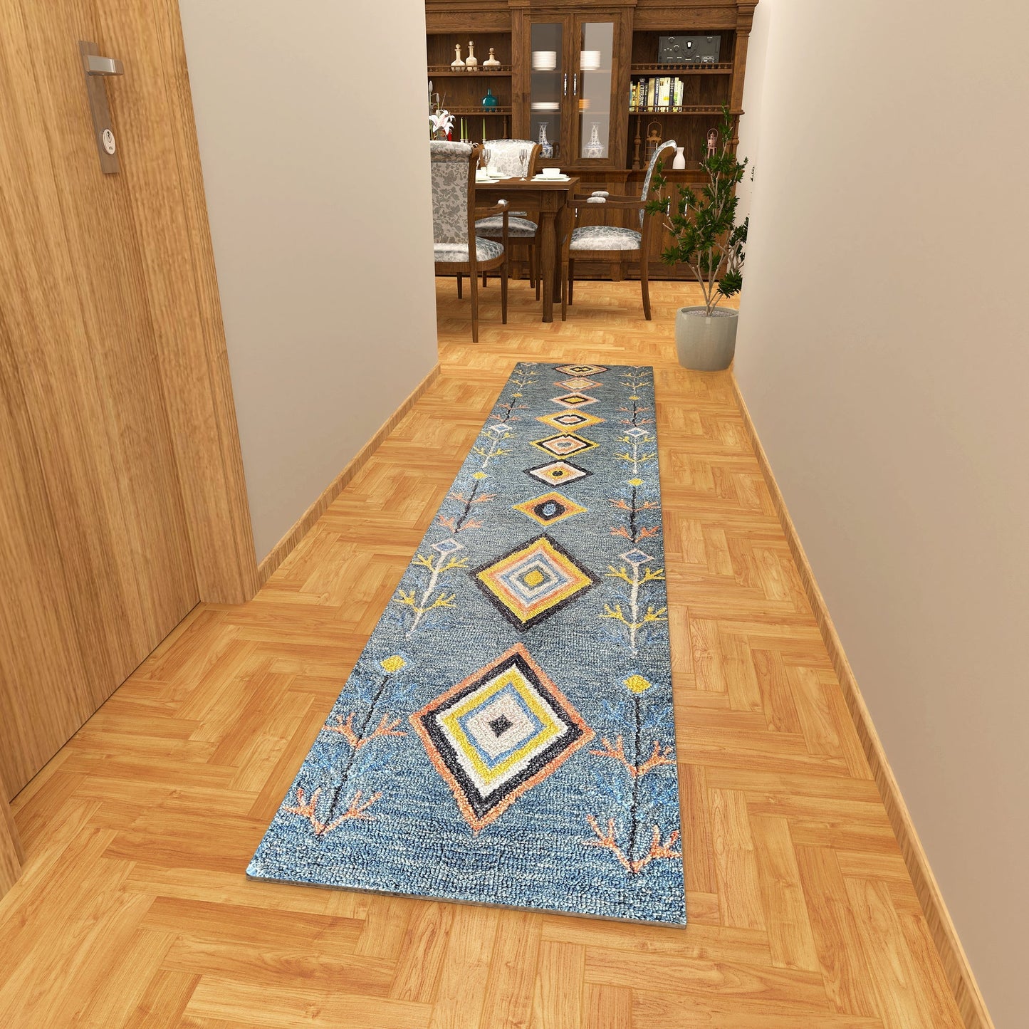 Premium Hand-Tufted Rug Made of 100% Wool - Tundra - 2x8 Feet