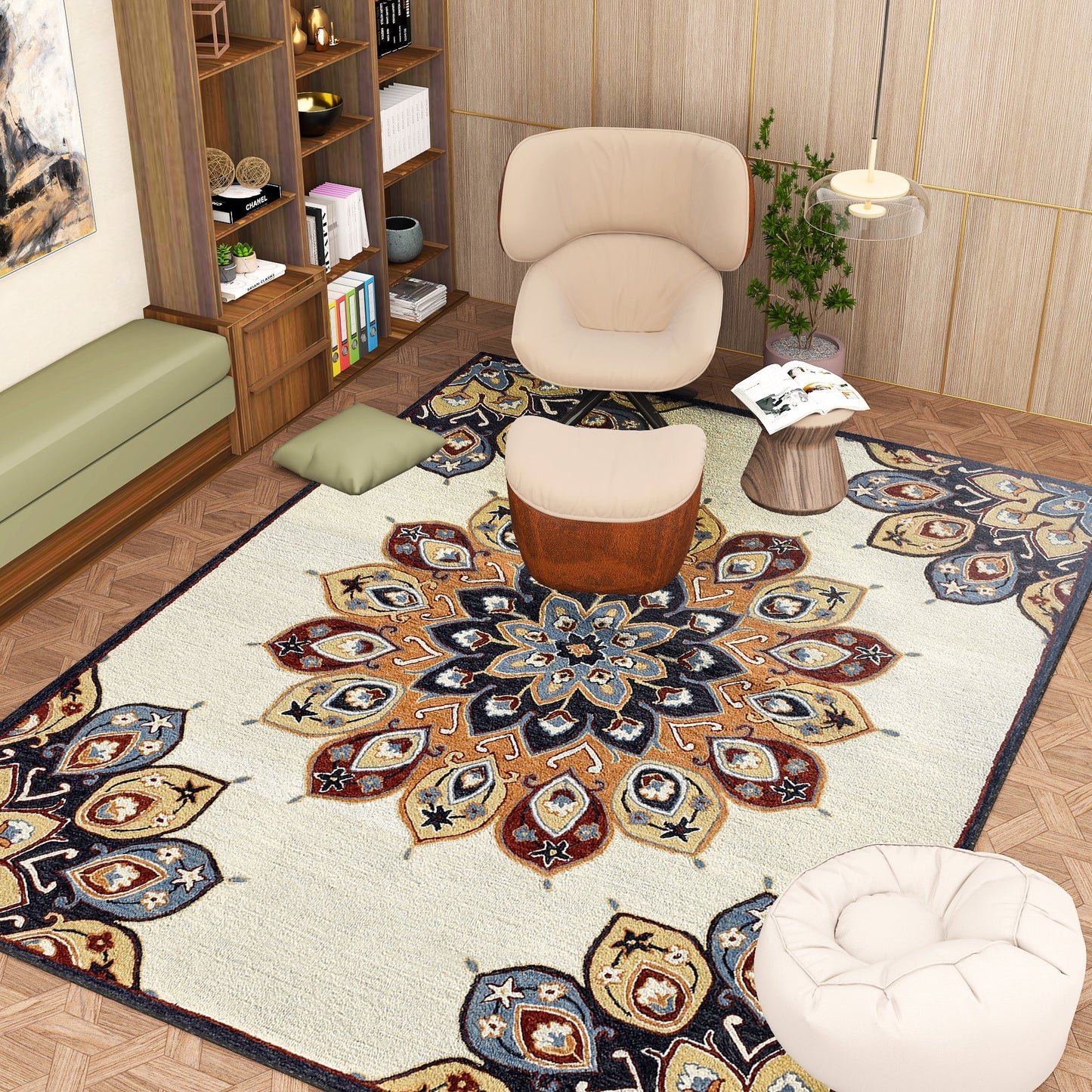 Premium Hand-Tufted Rug Made of 100% Wool - Vivid Plume - 8x10 Feet