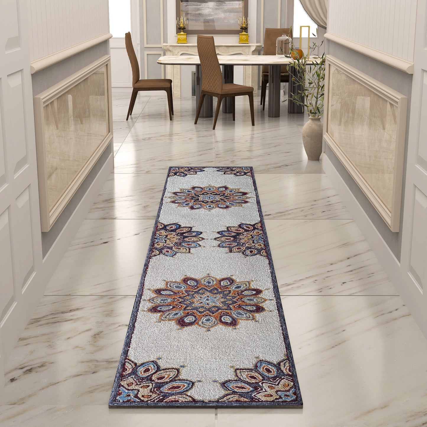 Premium Hand-Tufted Rug Made of 100% Wool - Vivid Plume - 2x10 Feet