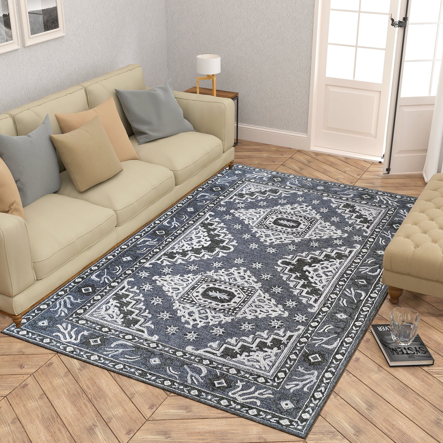 Premium Hand-Tufted Rug Made of 100% Wool - Wandering Star - 5x8 Feet