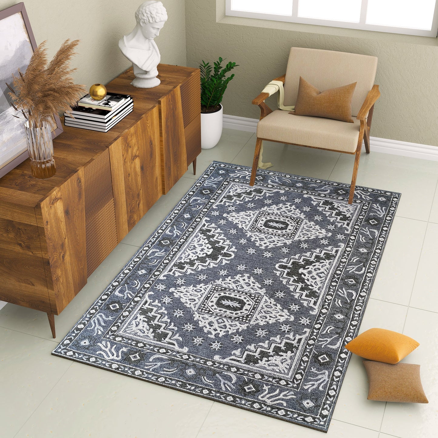 Premium Hand-Tufted Rug Made of 100% Wool - Wandering Star - 5x8 Feet