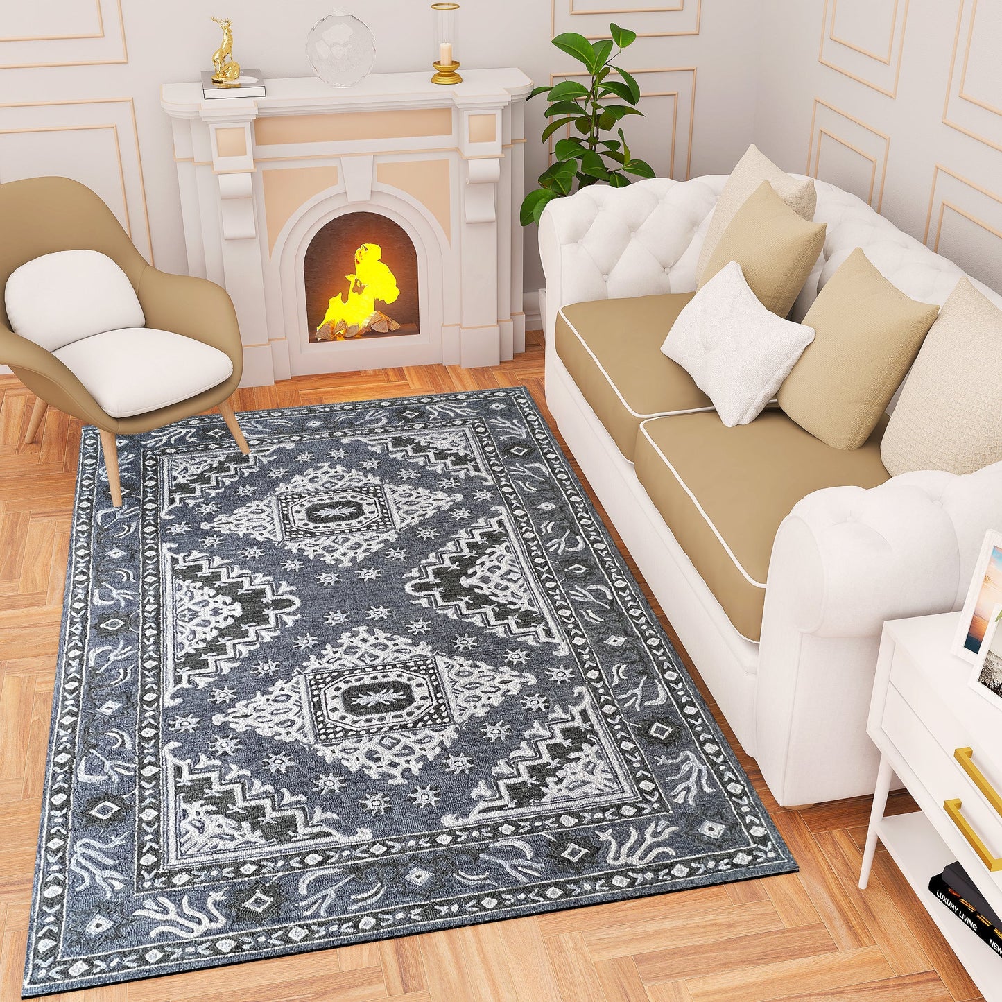 Premium Hand-Tufted Rug Made of 100% Wool - Wandering Star - 5x8 Feet