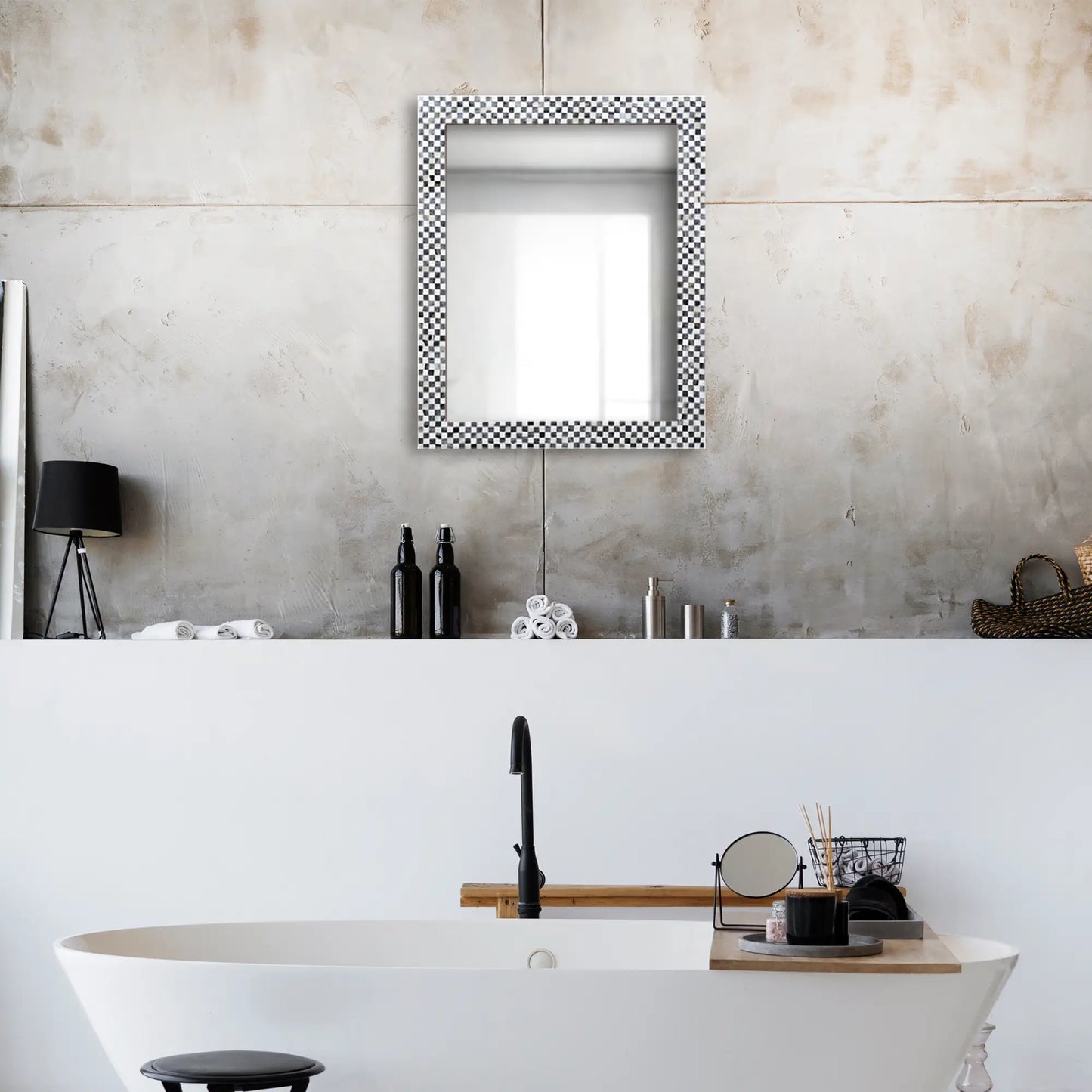 Make to Order Checkered Mirror Bone Inlay Collection in 9 Sizes