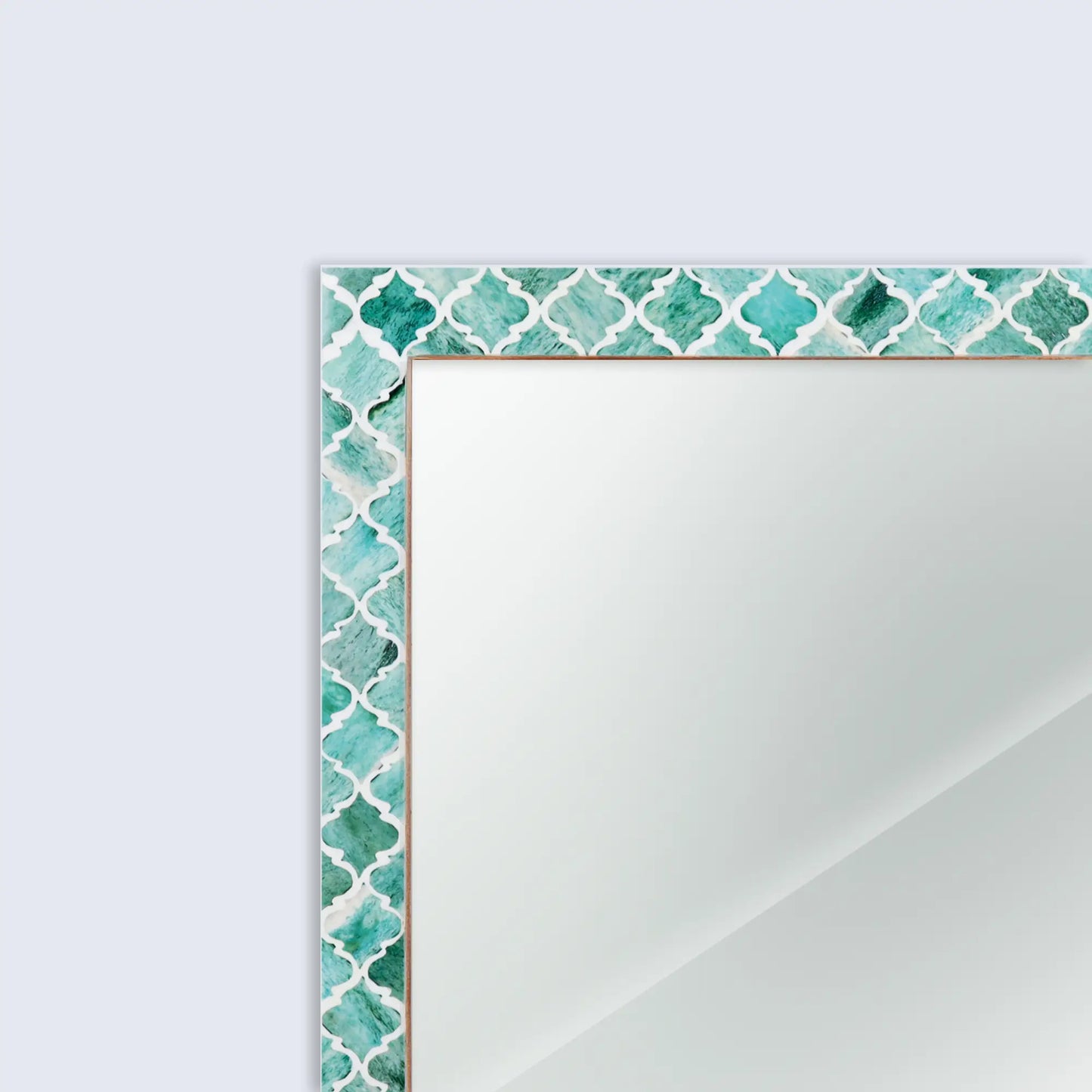 Make to Order Moroccan Green Mirror Bone & Resin Inlay Collection in 4 Sizes