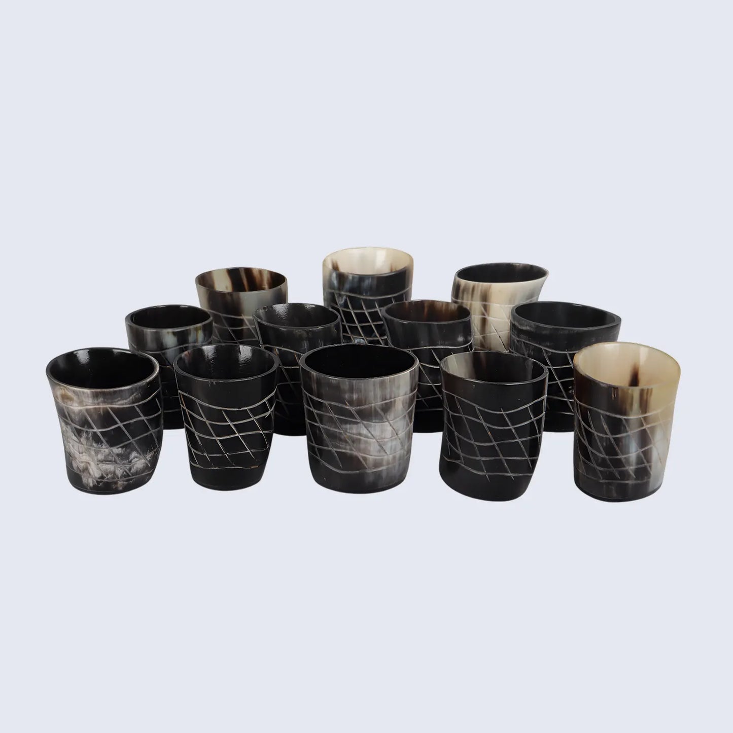 Horn Whiskey Shot Glasses Pack (4,8 & 12) – Hold Up to 6.5oz, Web
