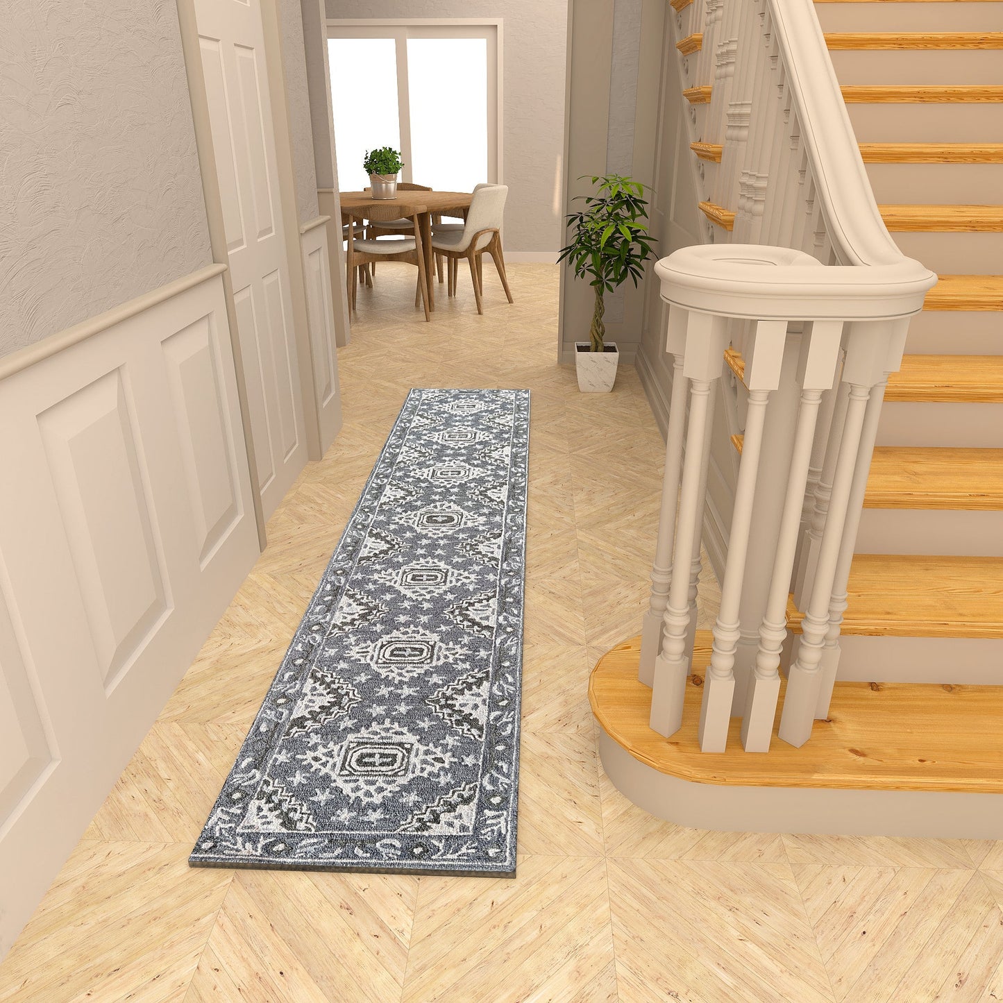 Premium Hand-Tufted Rug Made of 100% Wool - Wandering Star - 2x6 Feet