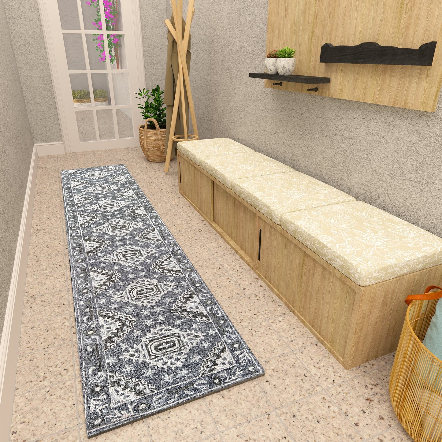 Premium Hand-Tufted Rug Made of 100% Wool - Wandering Star - 2x6 Feet