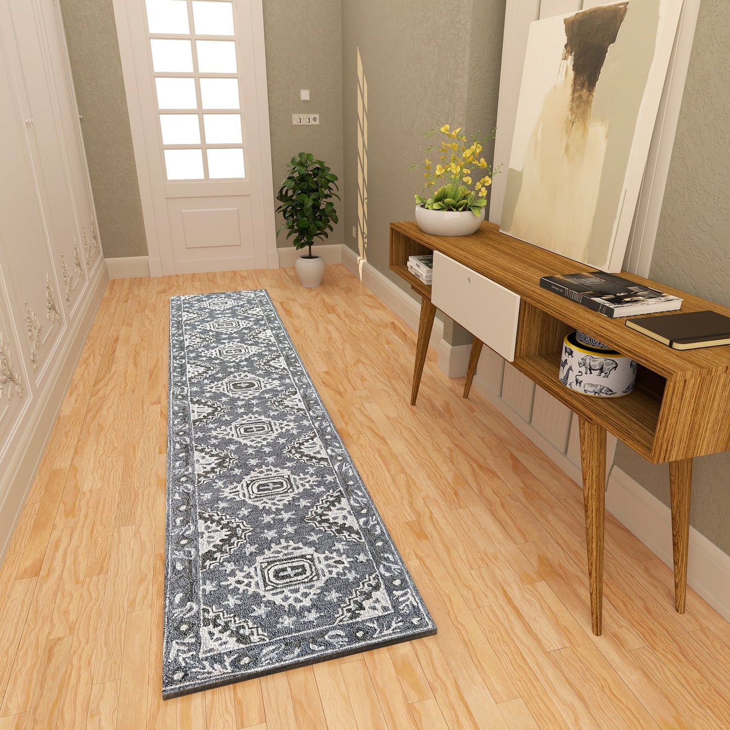 Premium Hand-Tufted Rug Made of 100% Wool - Wandering Star - 2x6 Feet