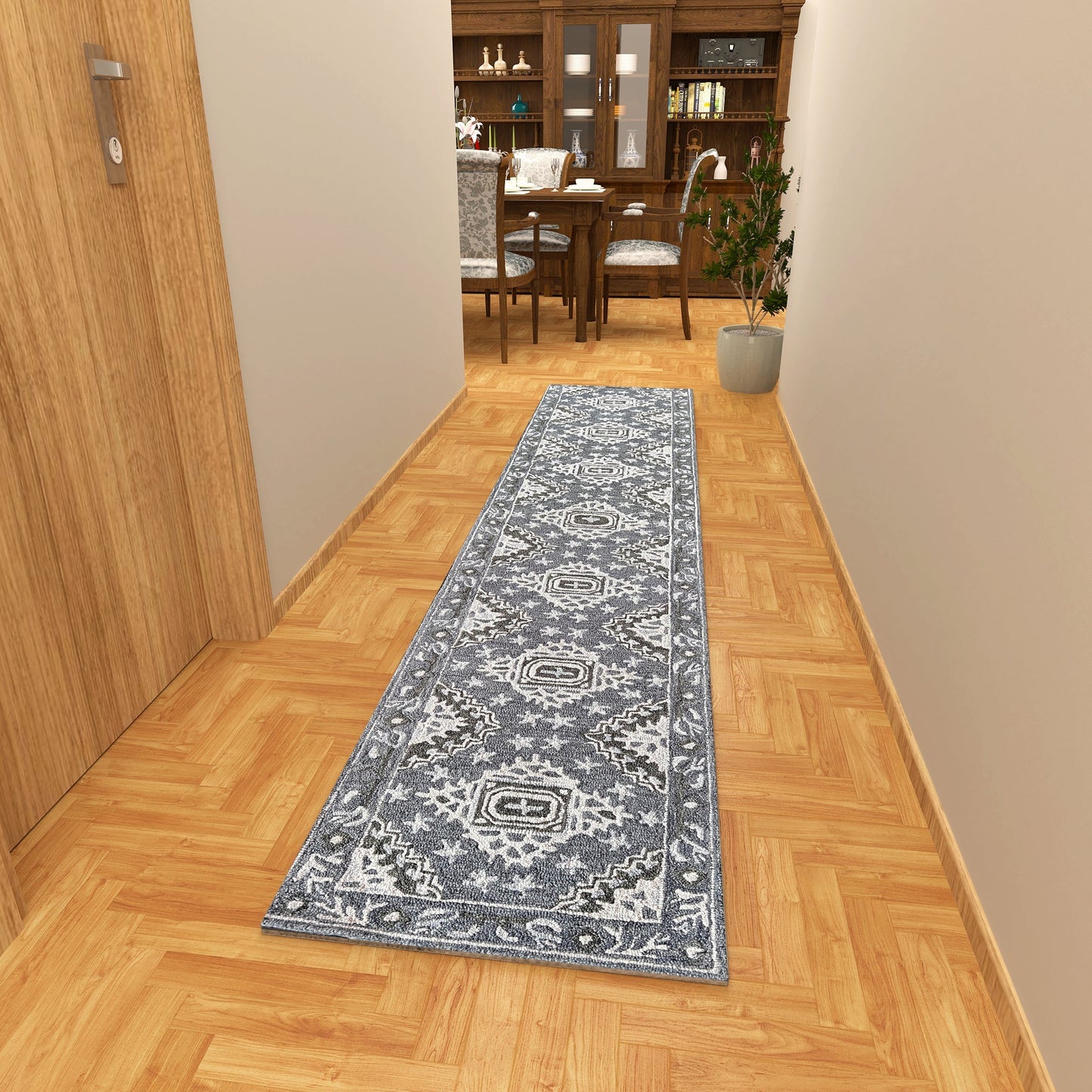 Premium Hand-Tufted Rug Made of 100% Wool - Wandering Star - 2x6 Feet