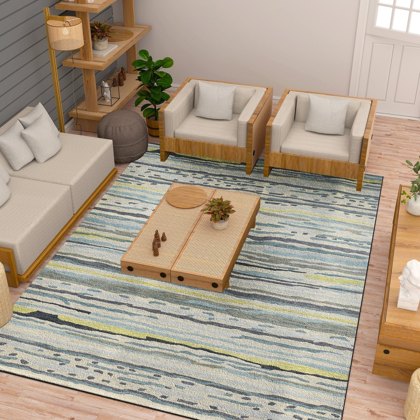Premium Hand-Tufted Rug Made of 100% Wool - Winter Coast - 8x10 Feet